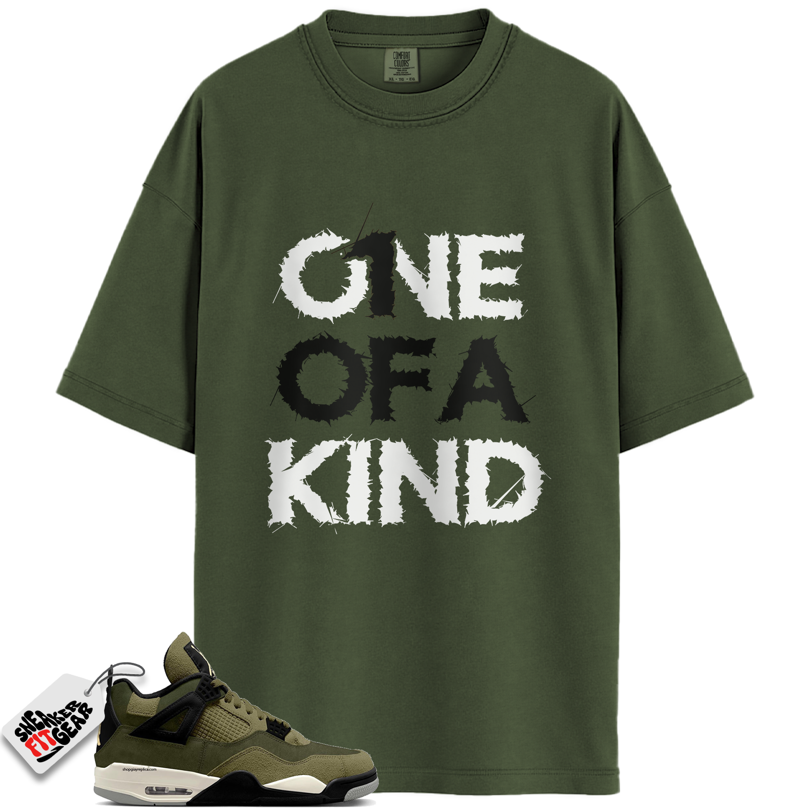 Jordan 4 Retro SE Craft Medium Olive Match Shirts, 1OAK T-Shirt To Match Jordan 4 Retro SE Craft Medium Olive Main image