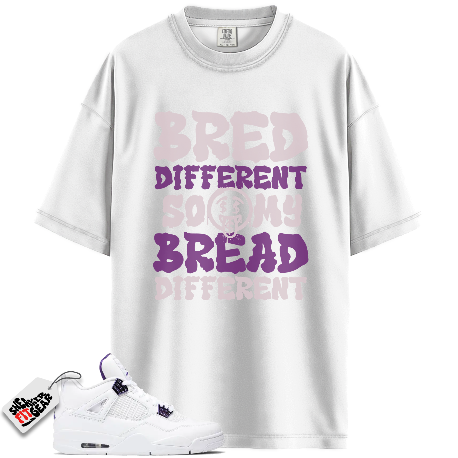 Jordan 4 Purple Metallic Match Shirts, BRED To Match Jordan 4 Purple Metallic