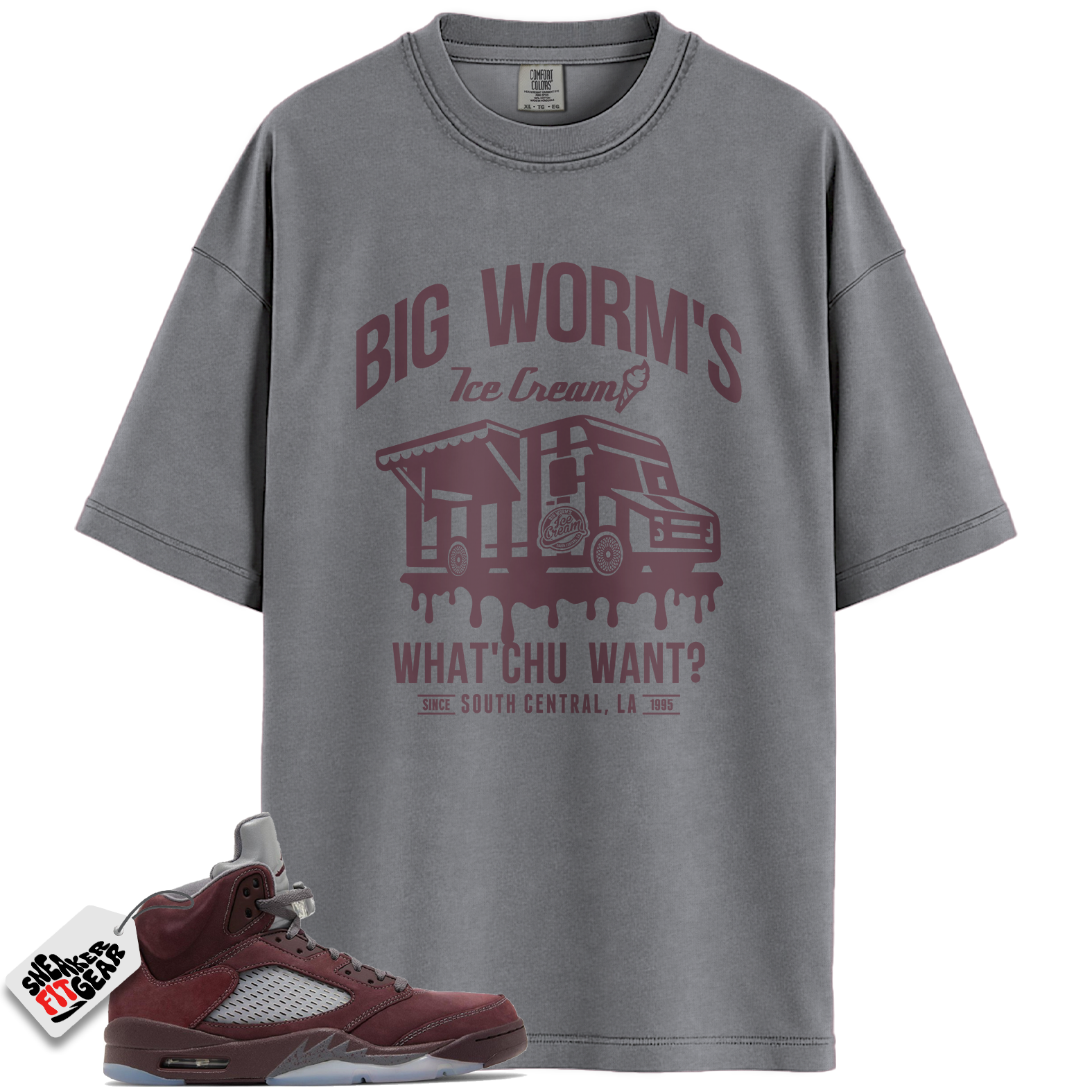 Jordan 5 Retro SE Burgundy Match Shirts, Big Worm’s Ice Cream Shop Shirts To Match Jordan 5 Retro SE Burgundy Main image