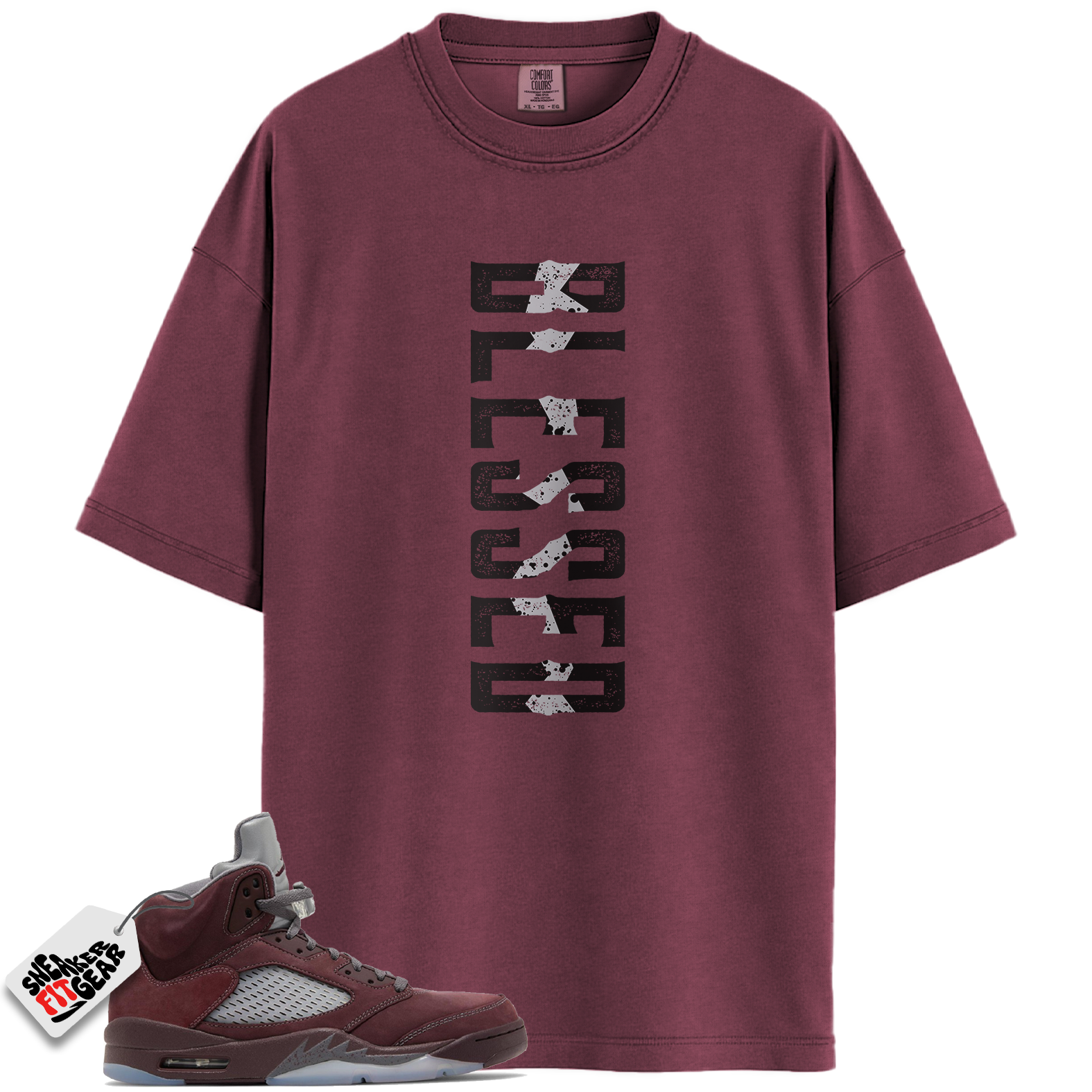 Jordan 5 Retro SE Burgundy Match Shirts, Blessed Tee Shirts To Match Jordan 5 Retro SE Burgundy Main image