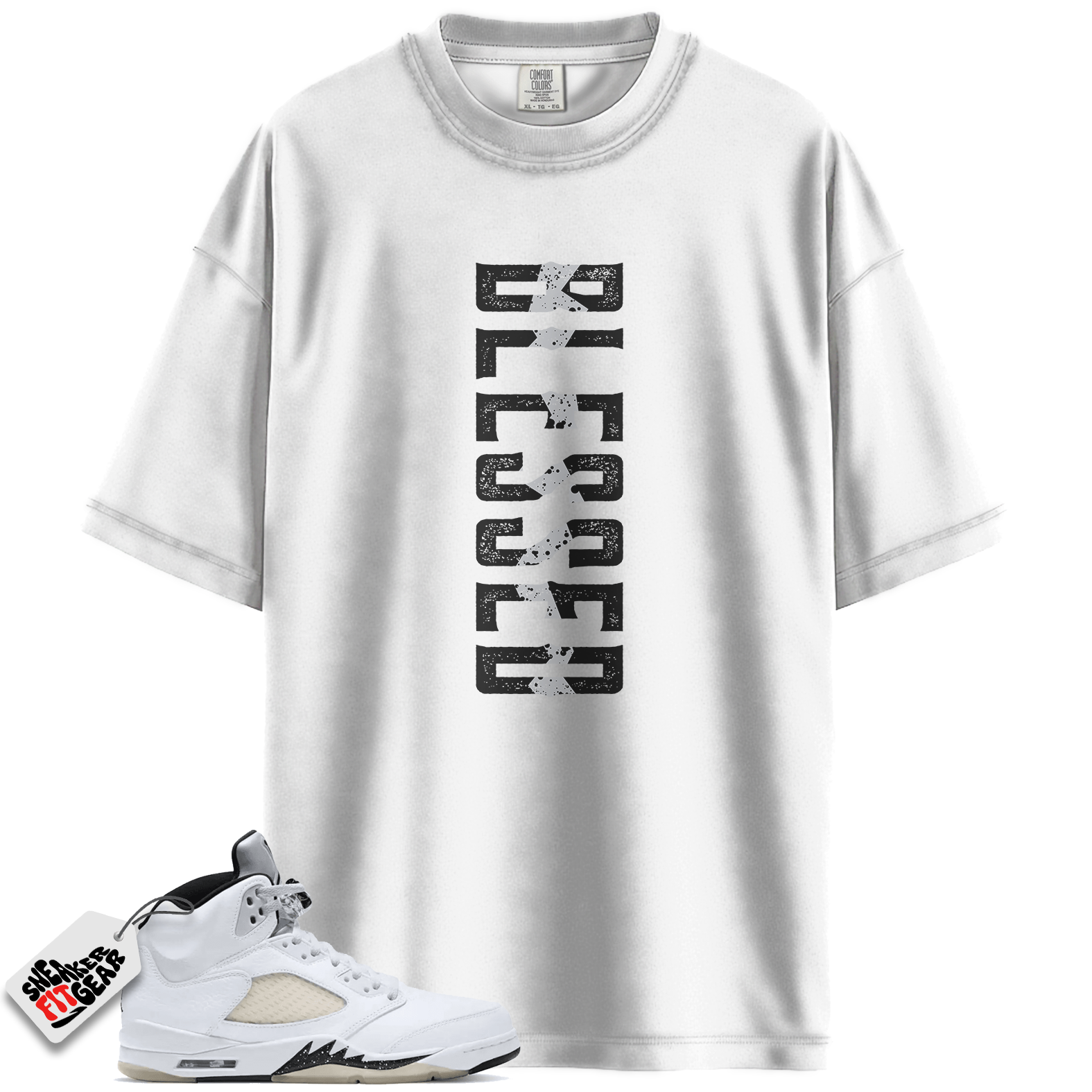 Jordan 5 Retro Sail Match Shirts, Blessed Tee Shirts To Match Jordan 5 Retro Sail