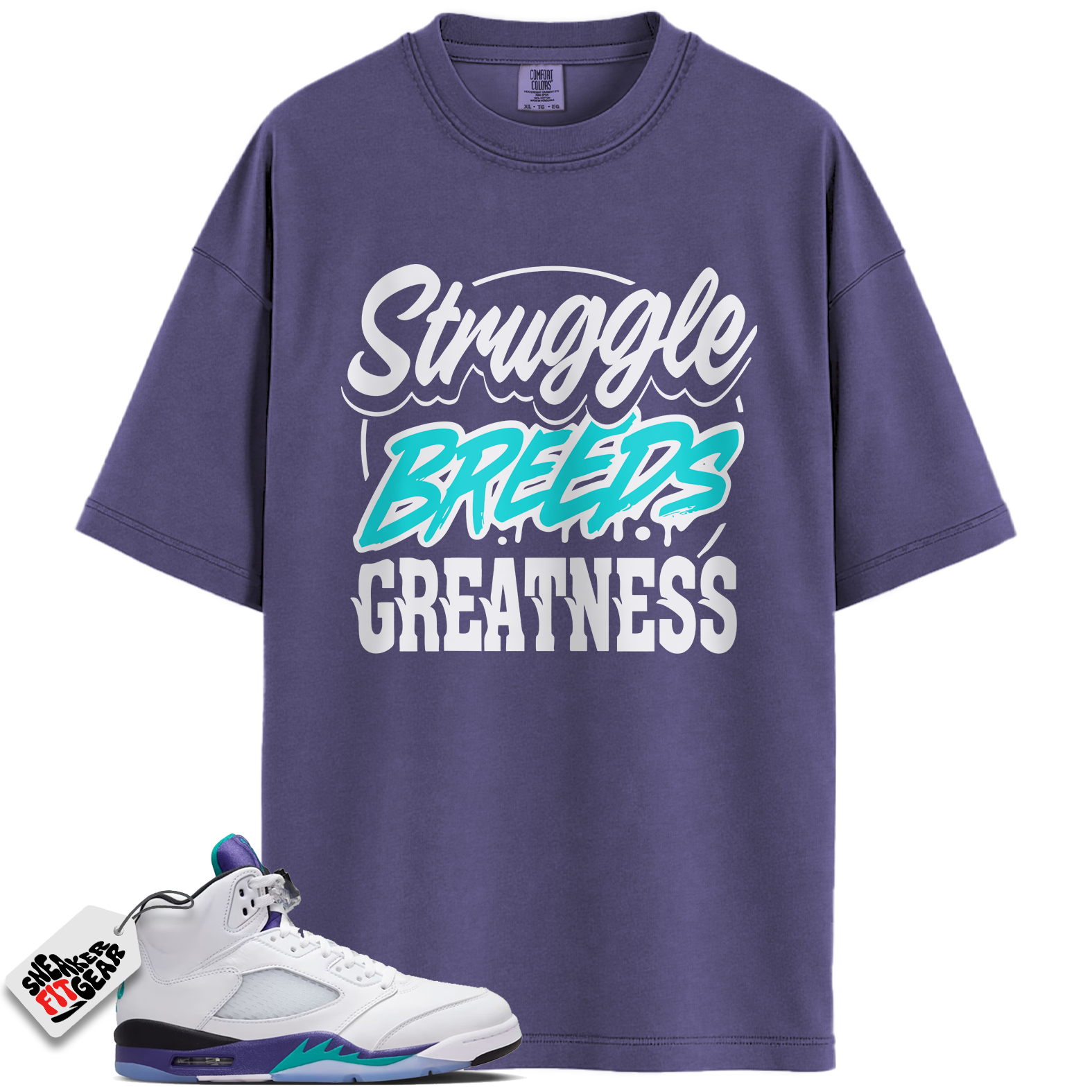 Jordan 5 Retro Grape (2025) Match Shirts, Struggle Breeds Tee Shirts To Match Jordan 5 Retro Grape (2025)