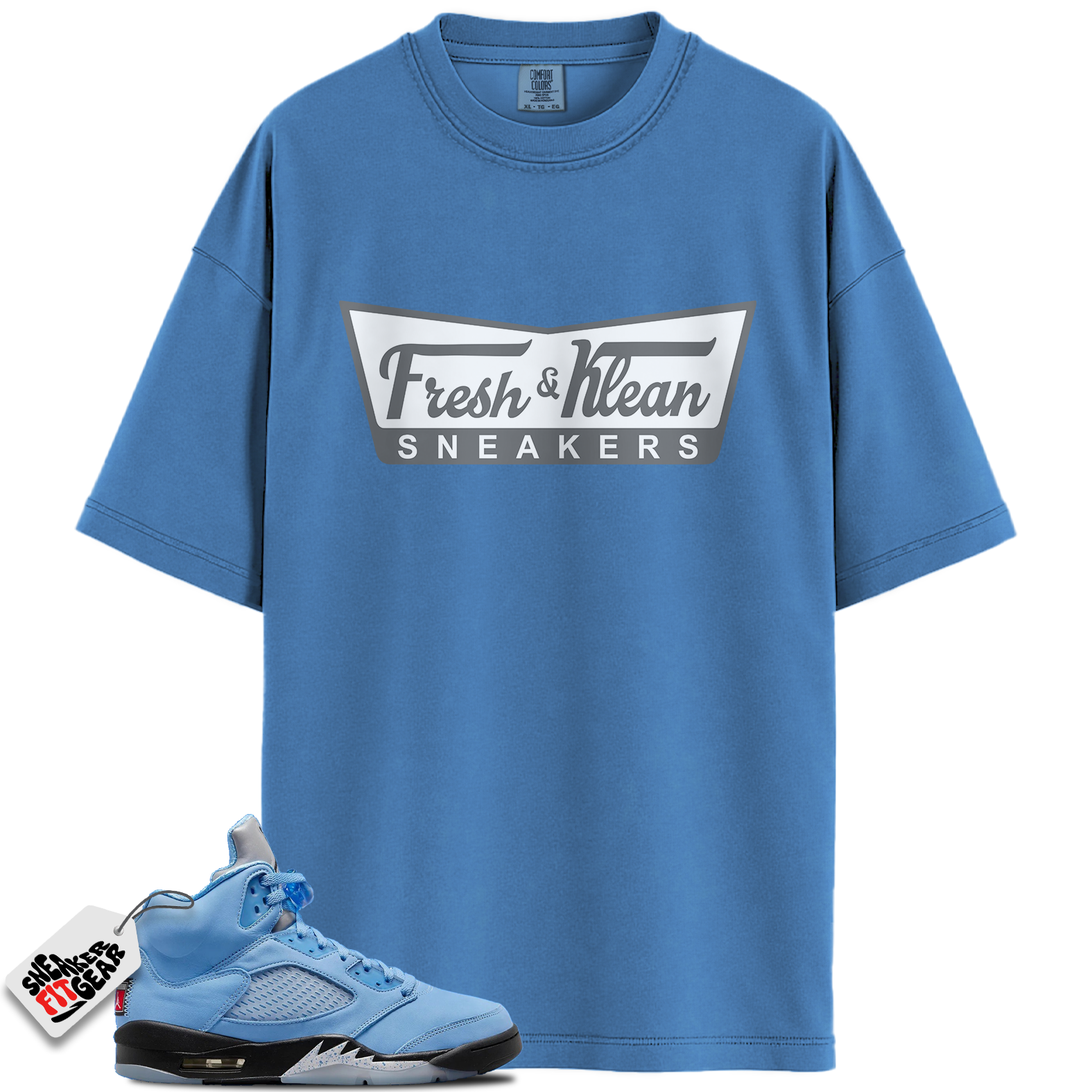 Jordan 5 Retro UNC University Blue Match Shirts, Fresh & Klean Shirt Shirts To Match Jordan 5 Retro UNC University Blue