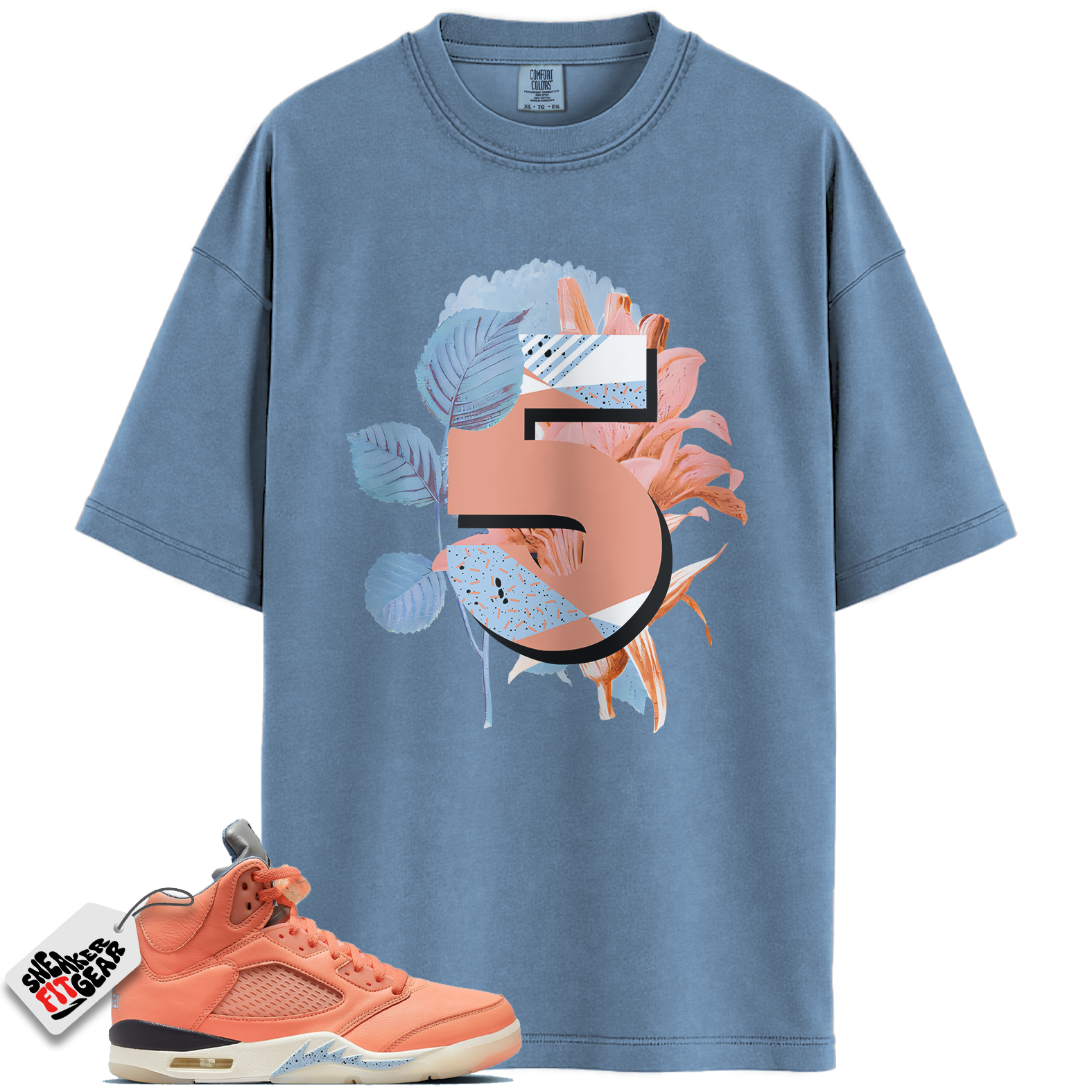 Jordan 5 Retro DJ Khaled We The Best Crimson Bliss Match Shirts, Floral Five Sneaker Shirt Shirts To Match Jordan 5 Retro DJ Khaled We The Best Crimson Bliss