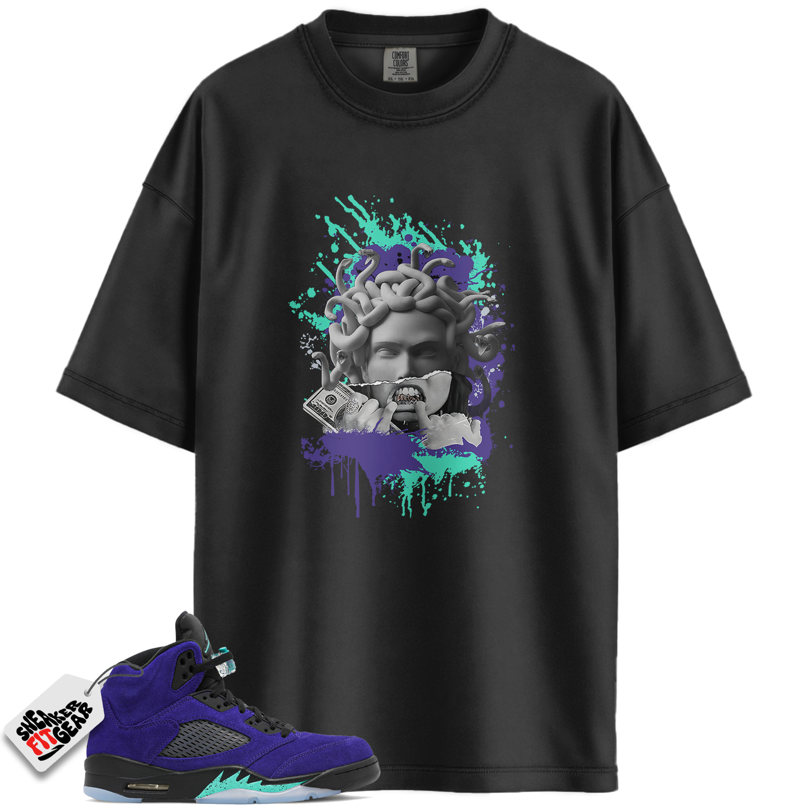 Jordan 5 Retro Alternate Grape Match Shirts, Medusa T-Shirt Shirts To Match Jordan 5 Retro Alternate Grape