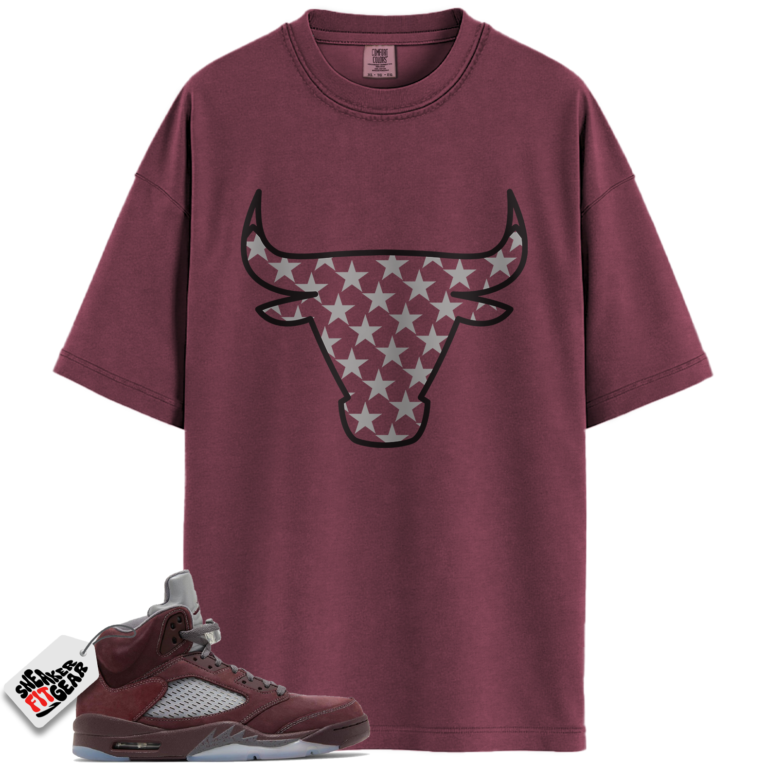 Jordan 5 Retro SE Burgundy Match Shirts, Bull 5 Royal Tee Shirts To Match Jordan 5 Retro SE Burgundy Main image