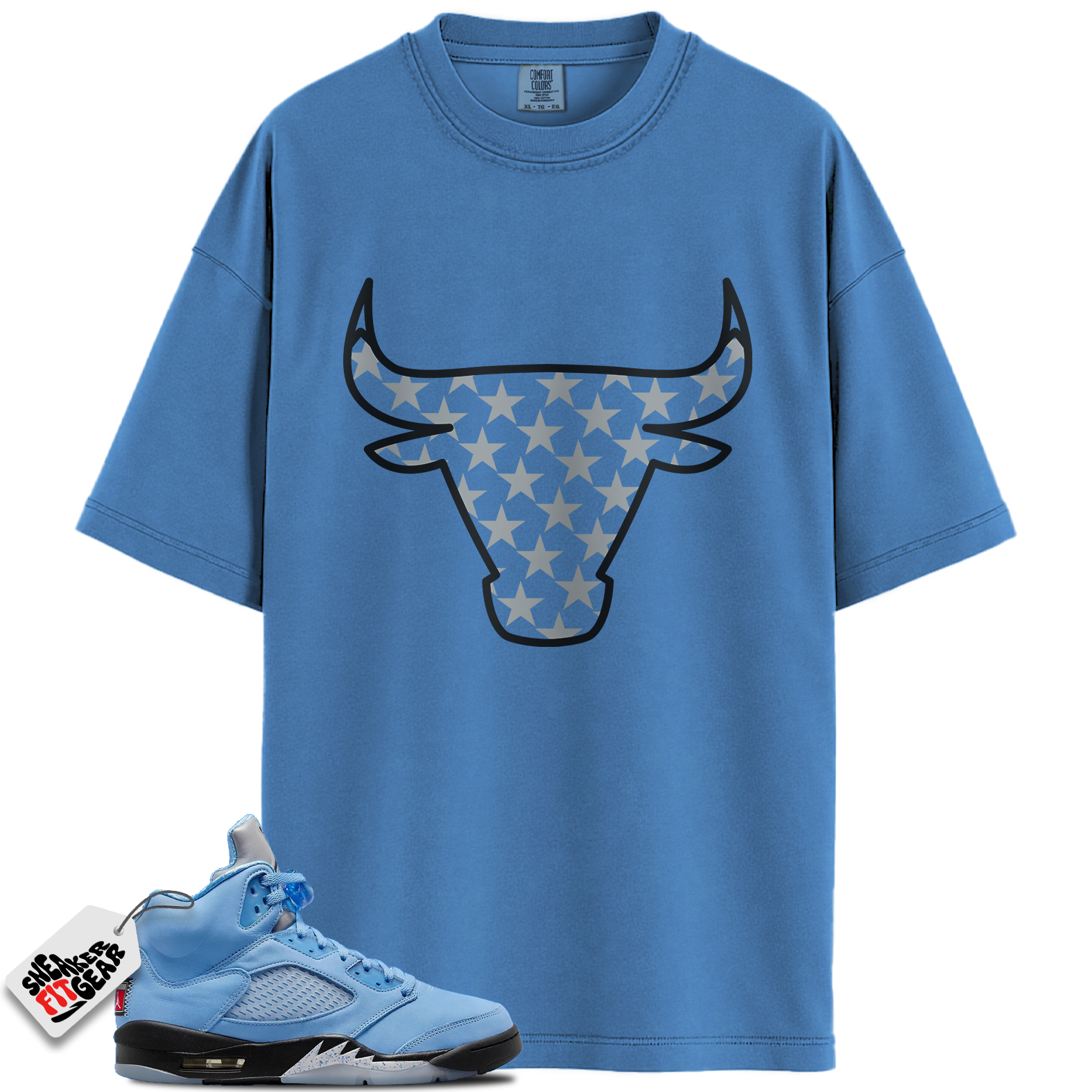 Jordan 5 Retro UNC University Blue Match Shirts, Bull 5 Royal Tee Shirts To Match Jordan 5 Retro UNC University Blue Main image