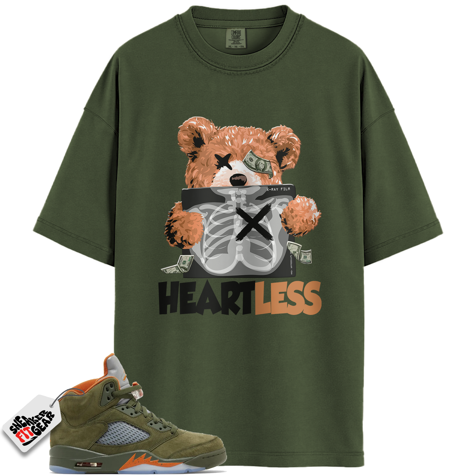 Jordan 5 Retro Olive Match Shirts, HEART Shirts To Match Jordan 5 Retro Olive