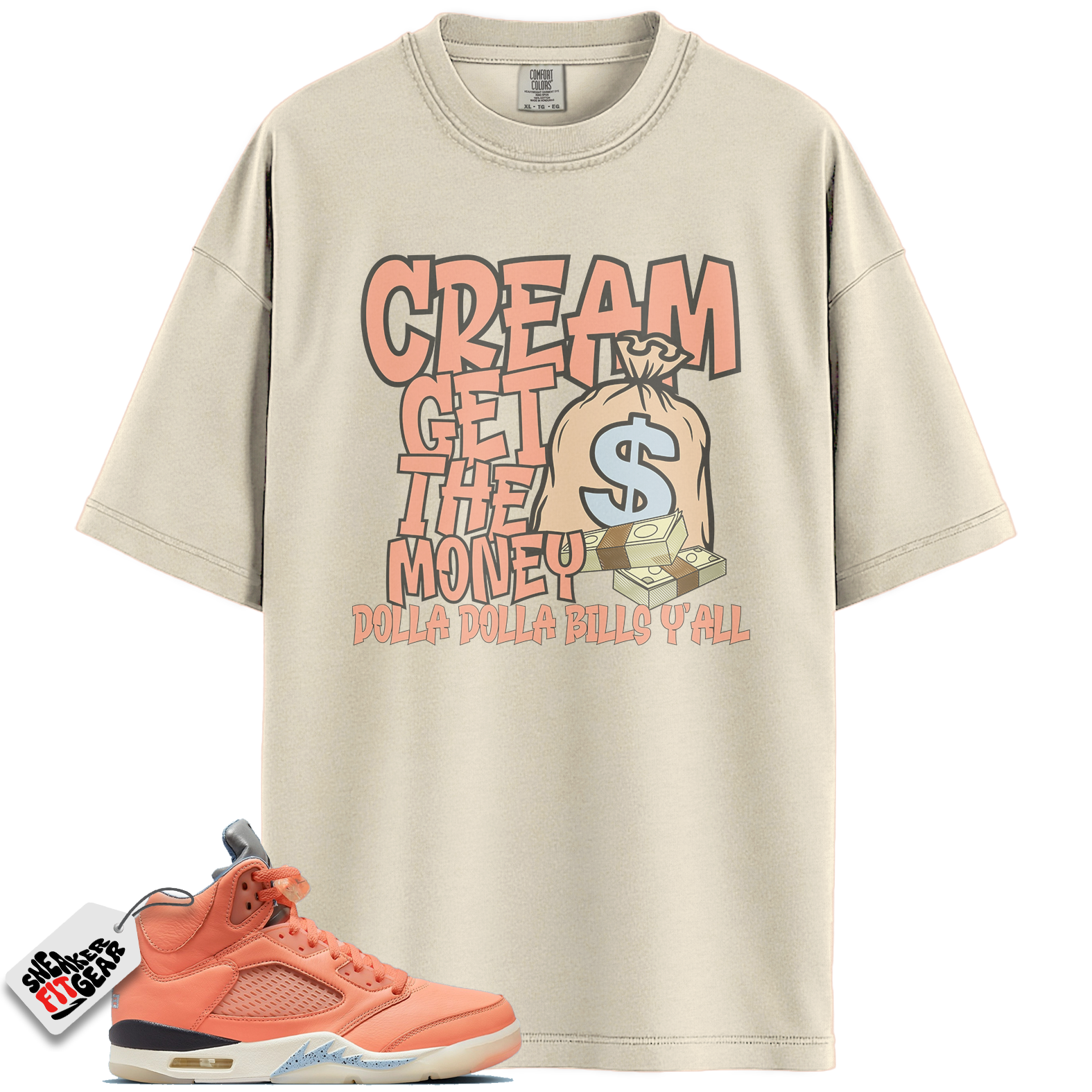 Jordan 5 Retro DJ Khaled We The Best Crimson Bliss Match Shirts, Cream Retro Air Jordan 5 Crimson Bliss Sneaker Match Tee Shirts To Match Jordan 5 Retro DJ Khaled We The Best Crimson Bliss Main image