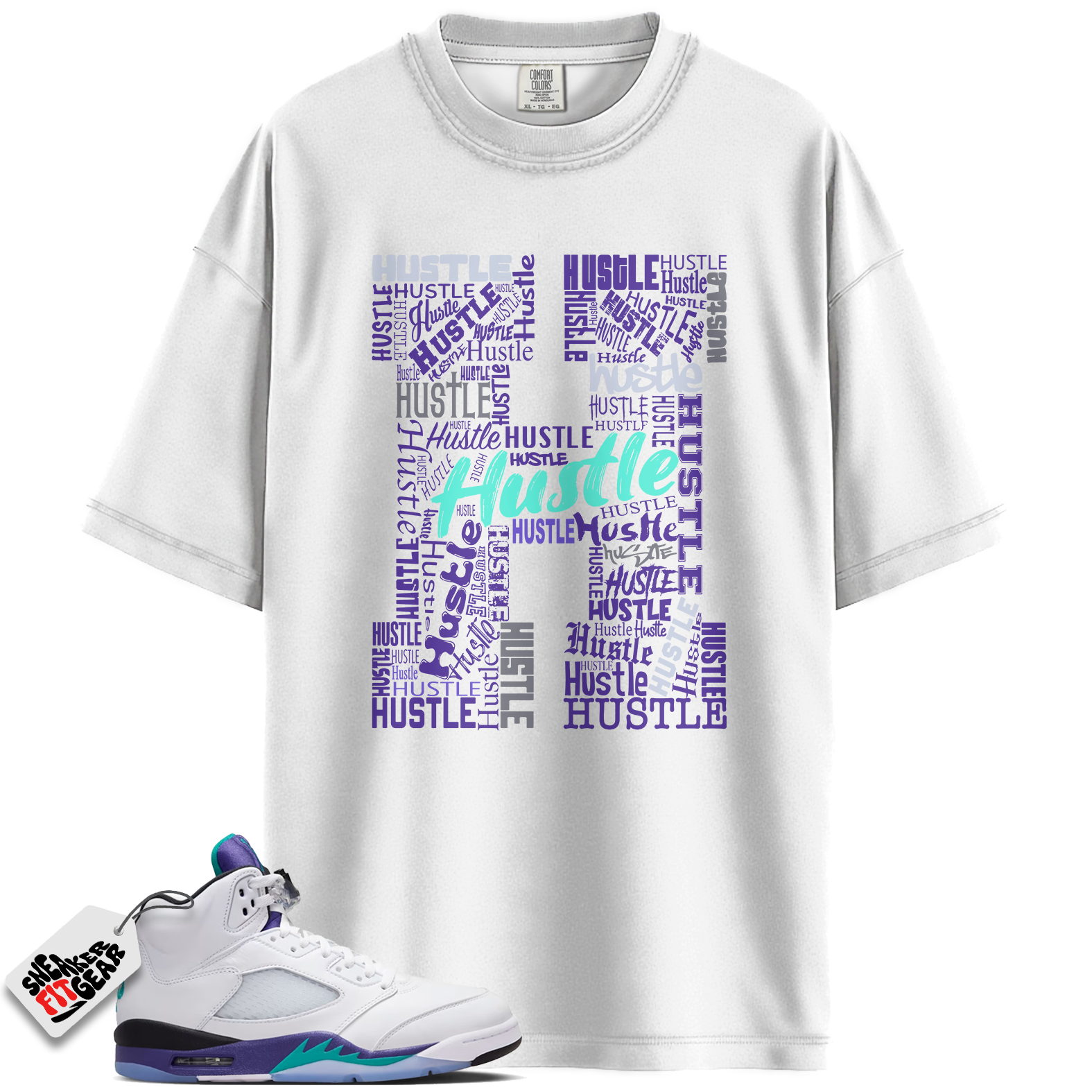 Jordan 5 Retro Grape (2025) Match Shirts, H for Hustle Sneaker Shirts To Match Jordan 5 Retro Grape (2025) Main image