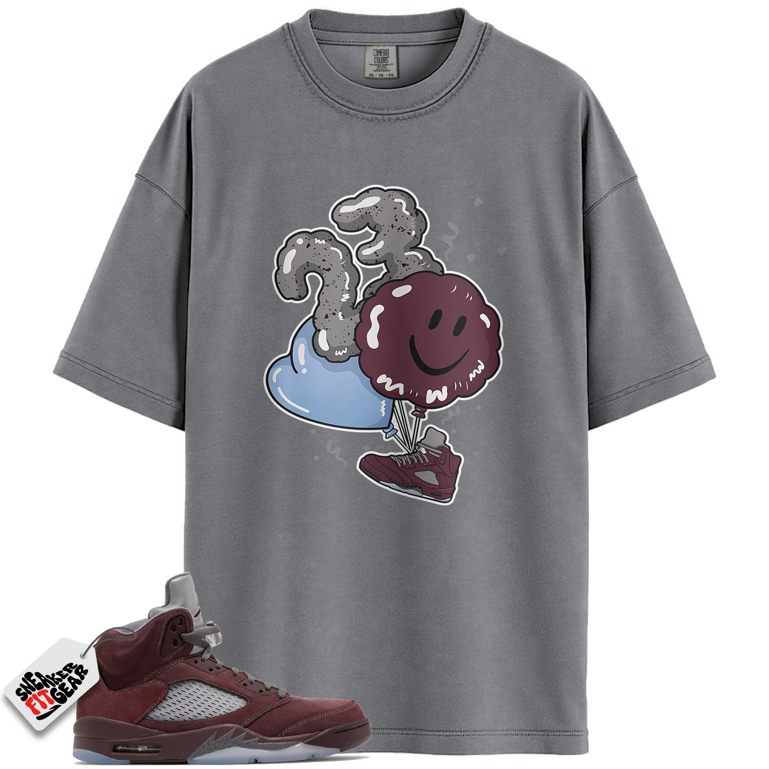 Jordan 5 Retro SE Burgundy Match Shirts, Balloon Unisex Tees Shirts To Match Jordan 5 Retro SE Burgundy
