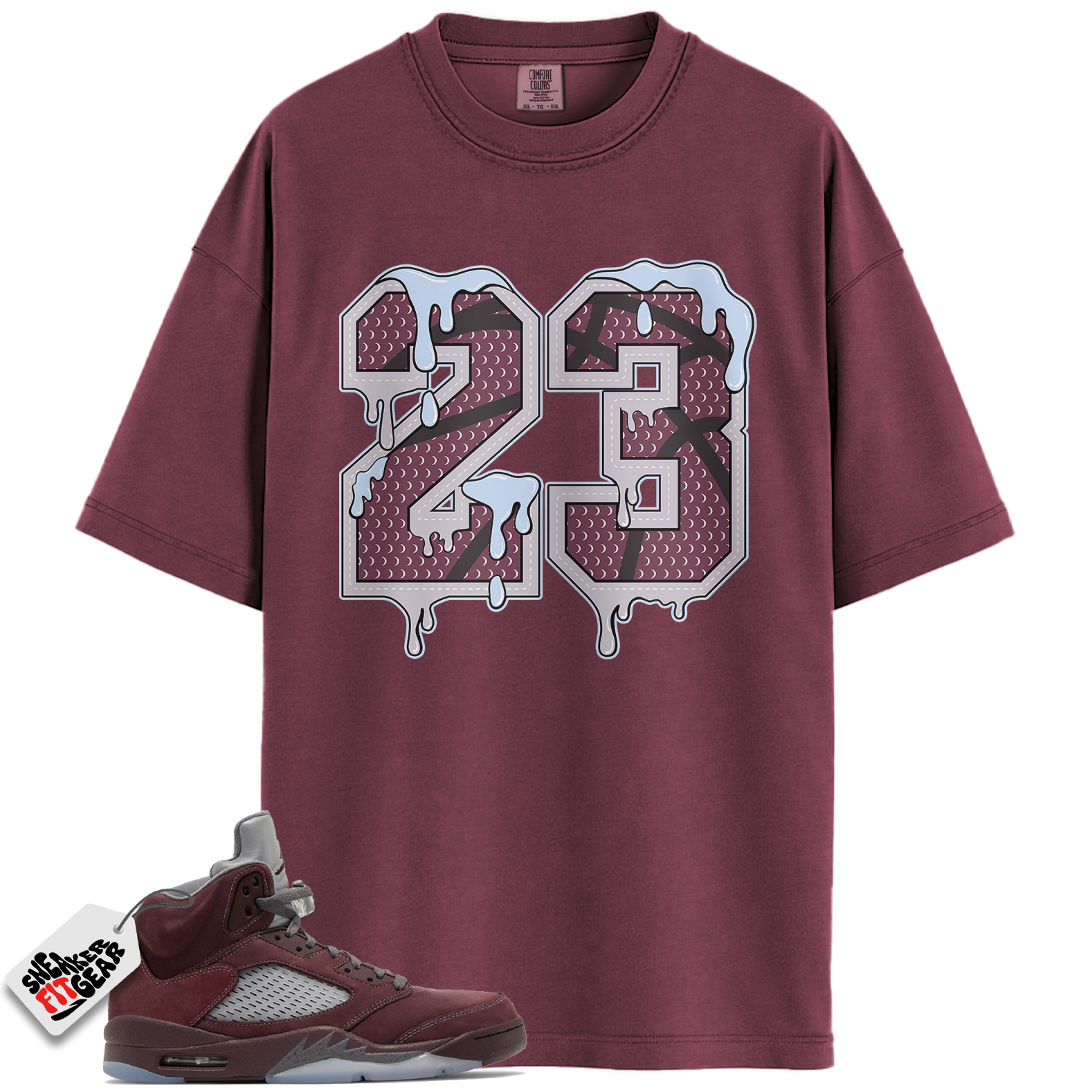 Jordan 5 Retro SE Burgundy Match Shirts, 23 Drip No Custom Tee Shirts To Match Jordan 5 Retro SE Burgundy