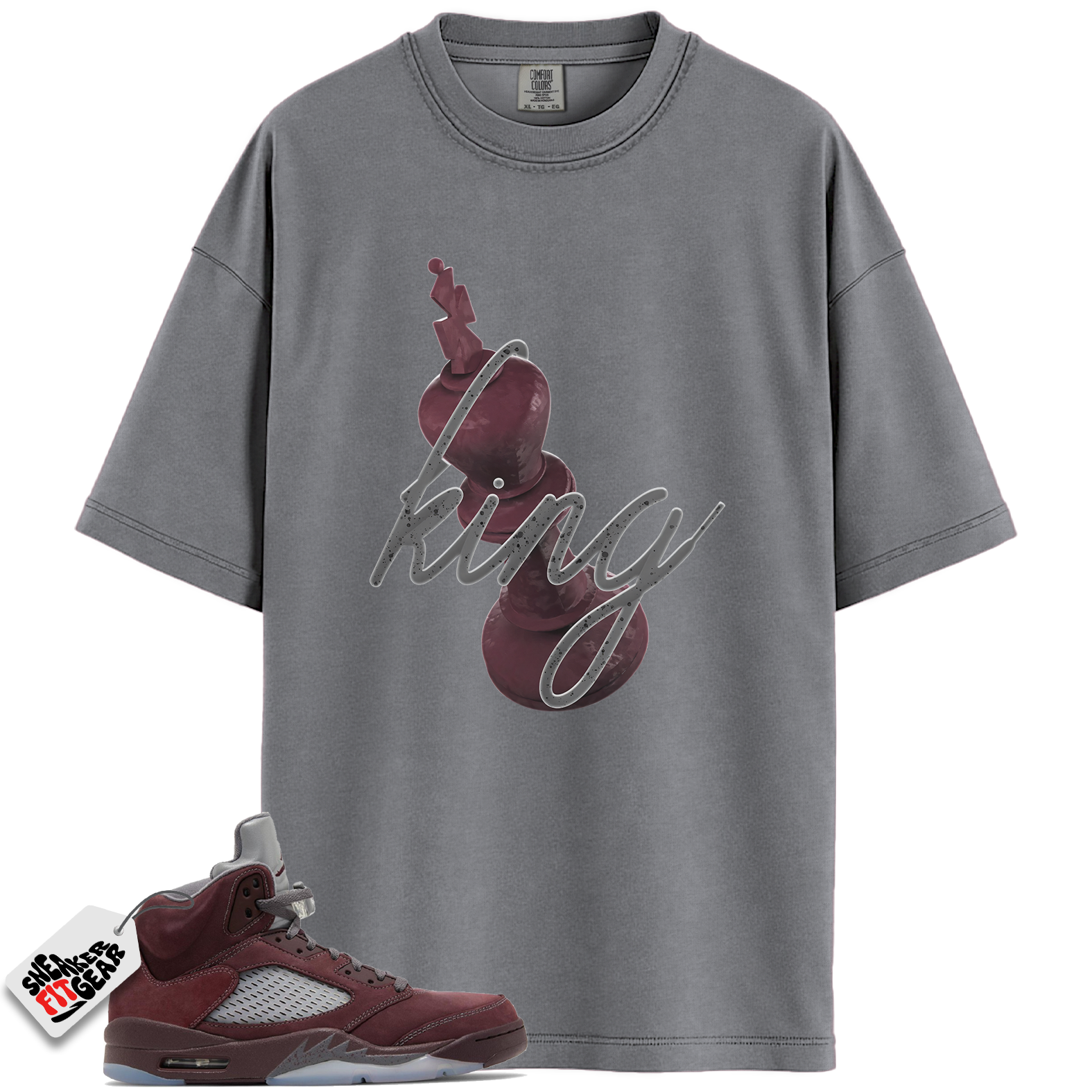 Jordan 5 Retro SE Burgundy Match Shirts, 3D King Unisex Tees Shirts To Match Jordan 5 Retro SE Burgundy Main image