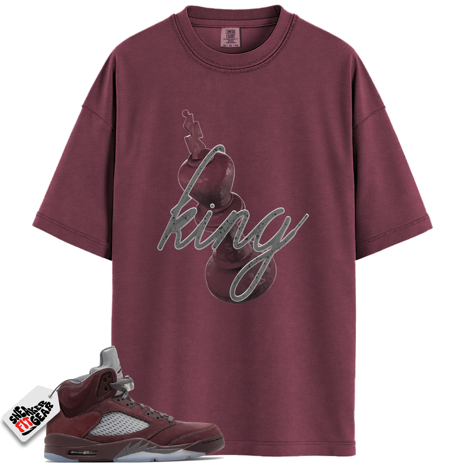 Jordan 5 Retro SE Burgundy Match Shirts, 3D King Unisex Tees Shirts To Match Jordan 5 Retro SE Burgundy
