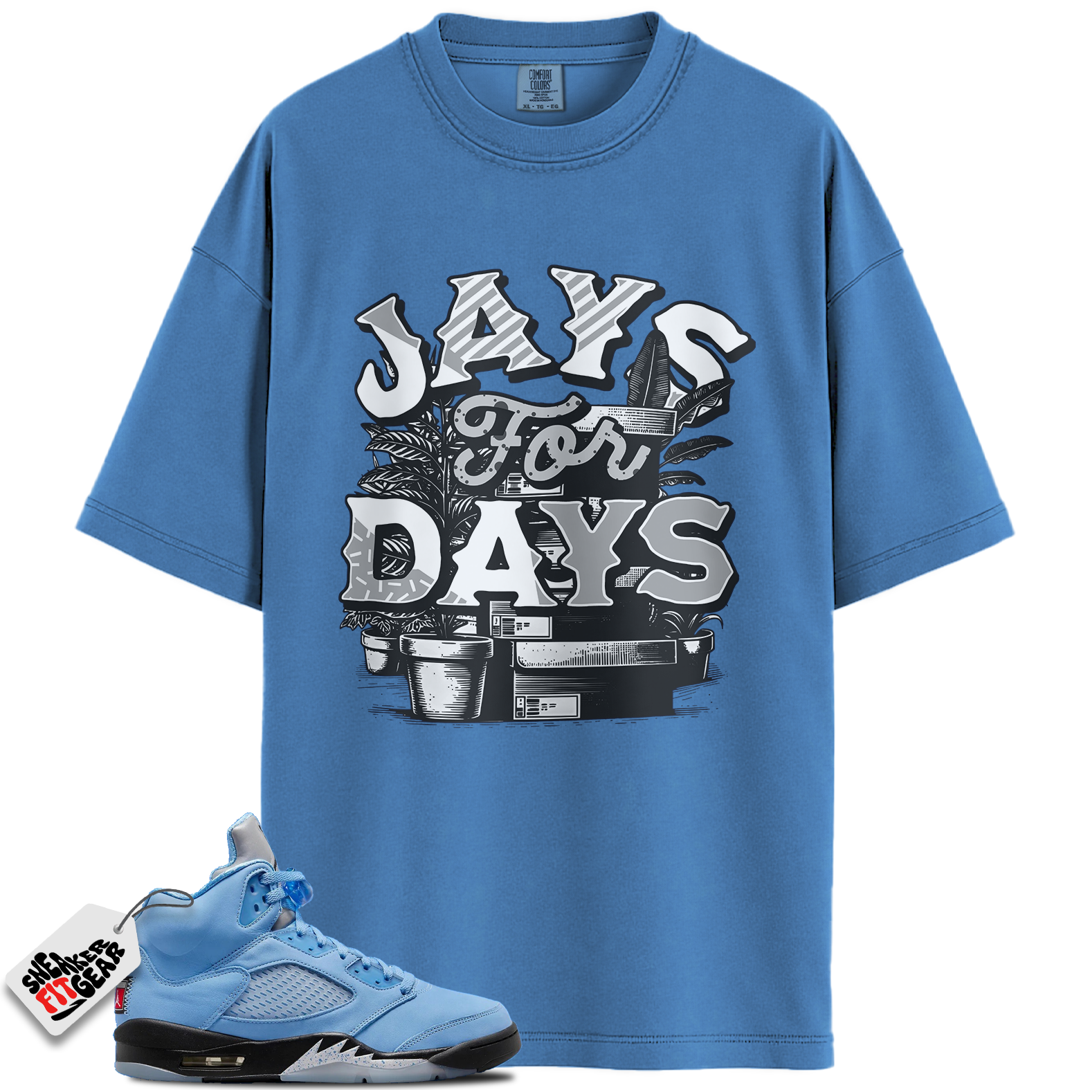 Jordan 5 Retro UNC University Blue Match Shirts, Stacked Shirts To Match Jordan 5 Retro UNC University Blue Main image