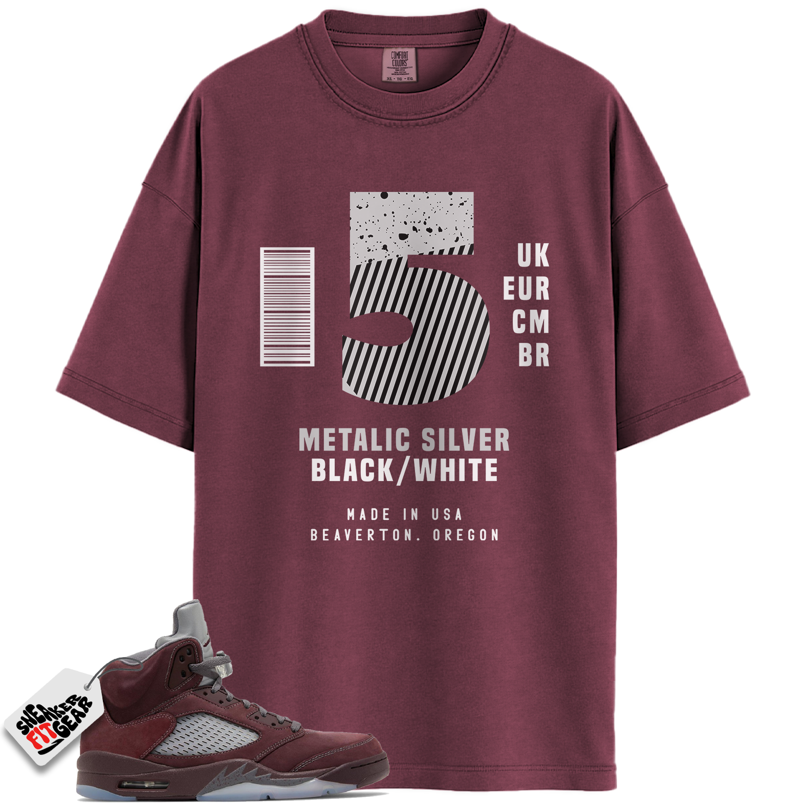 Jordan 5 Retro SE Burgundy Match Shirts, Sneaker Label Shirts To Match Jordan 5 Retro SE Burgundy Main image
