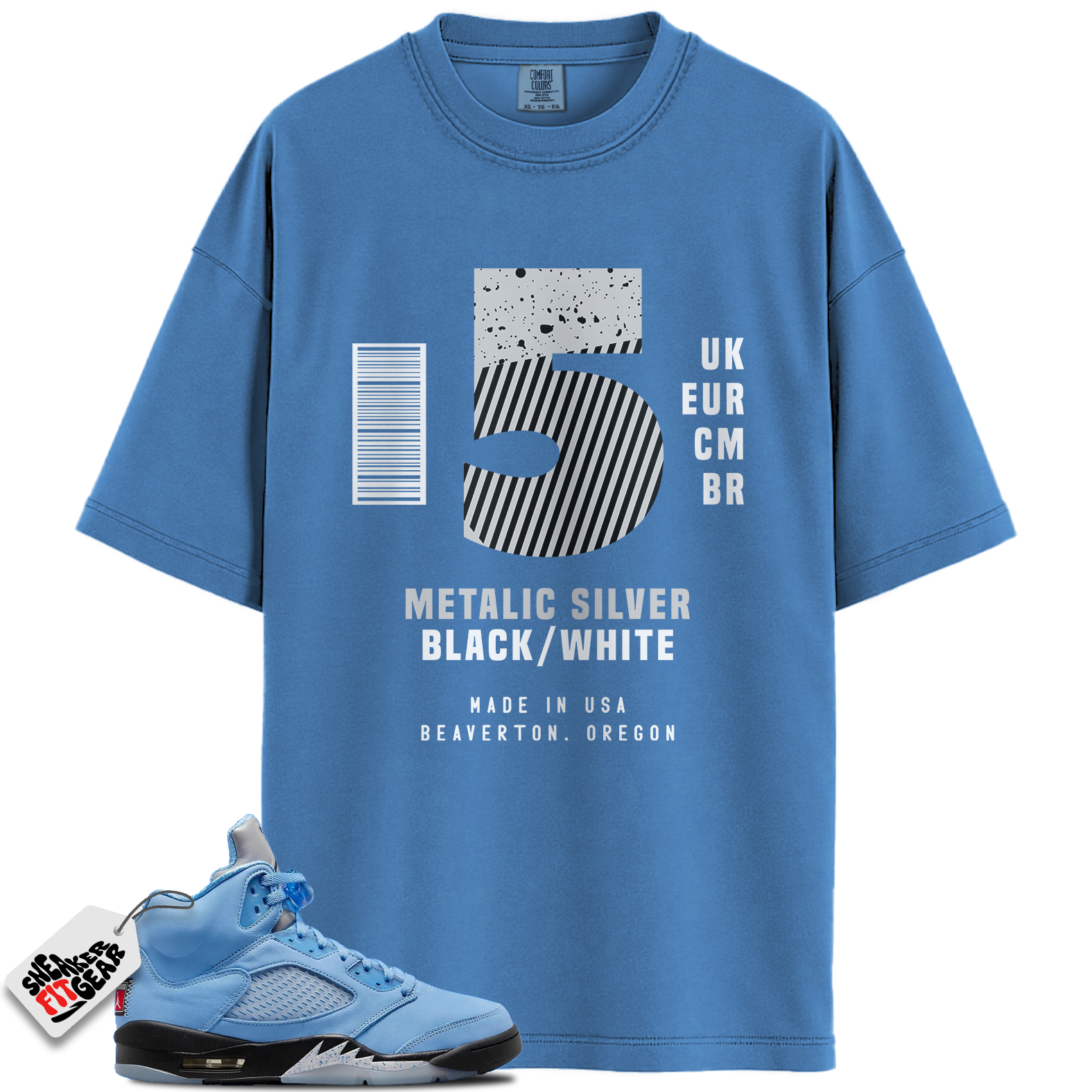 Jordan 5 Retro UNC University Blue Match Shirts, Sneaker Label Shirts To Match Jordan 5 Retro UNC University Blue