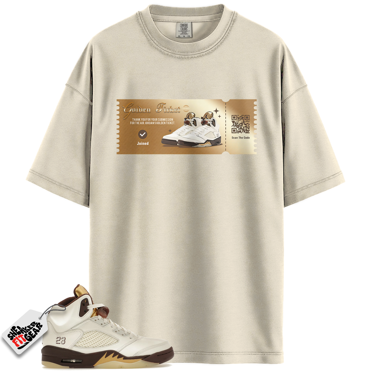 Women's Jordan 5 Retro Golden Ticket Match Shirts, Golden Ticket Best T-shirts Shirts To Match Women's Jordan 5 Retro Golden Ticket Main image