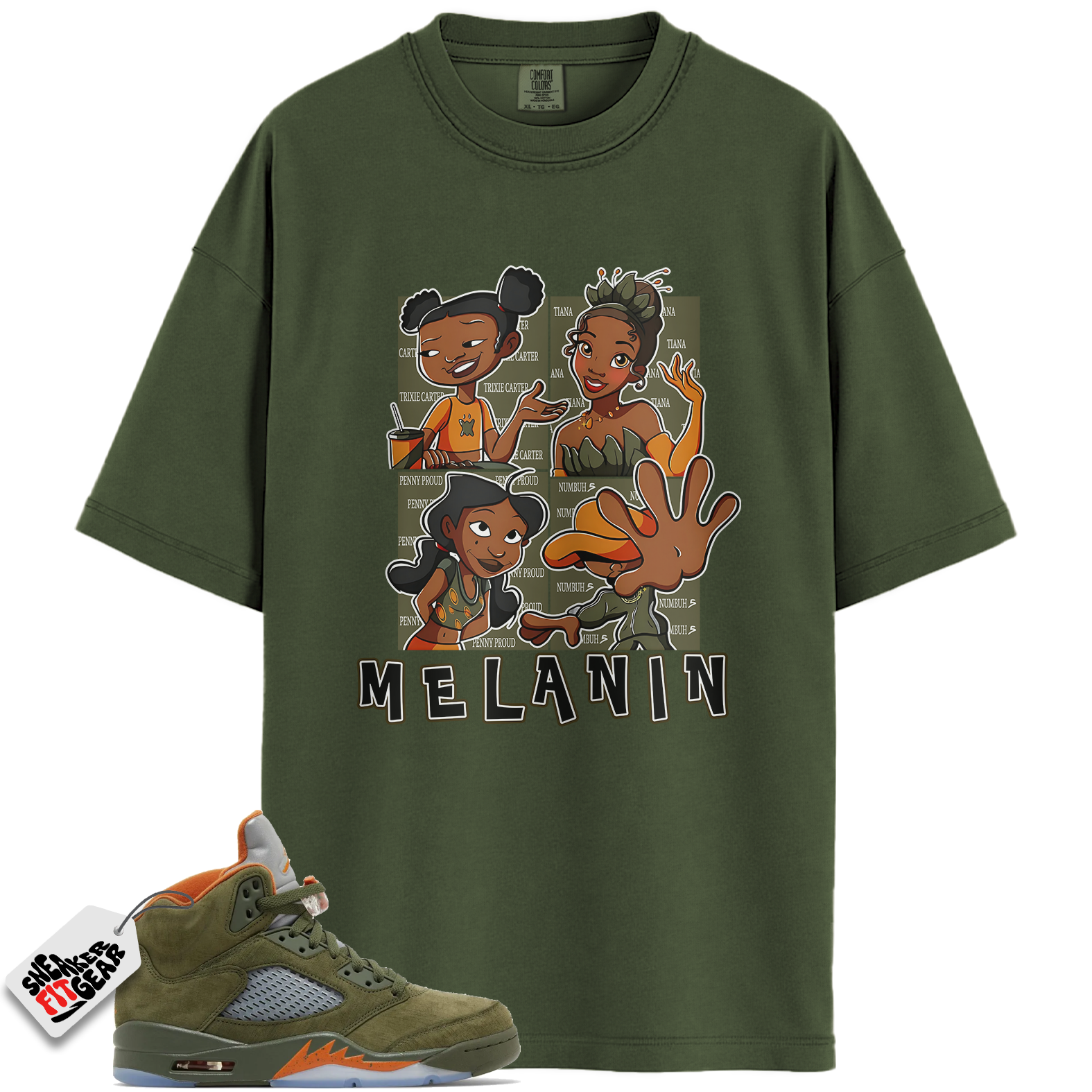 Jordan 5 Retro Olive Match Shirts, Melanin Sisters Shirt Shirts To Match Jordan 5 Retro Olive