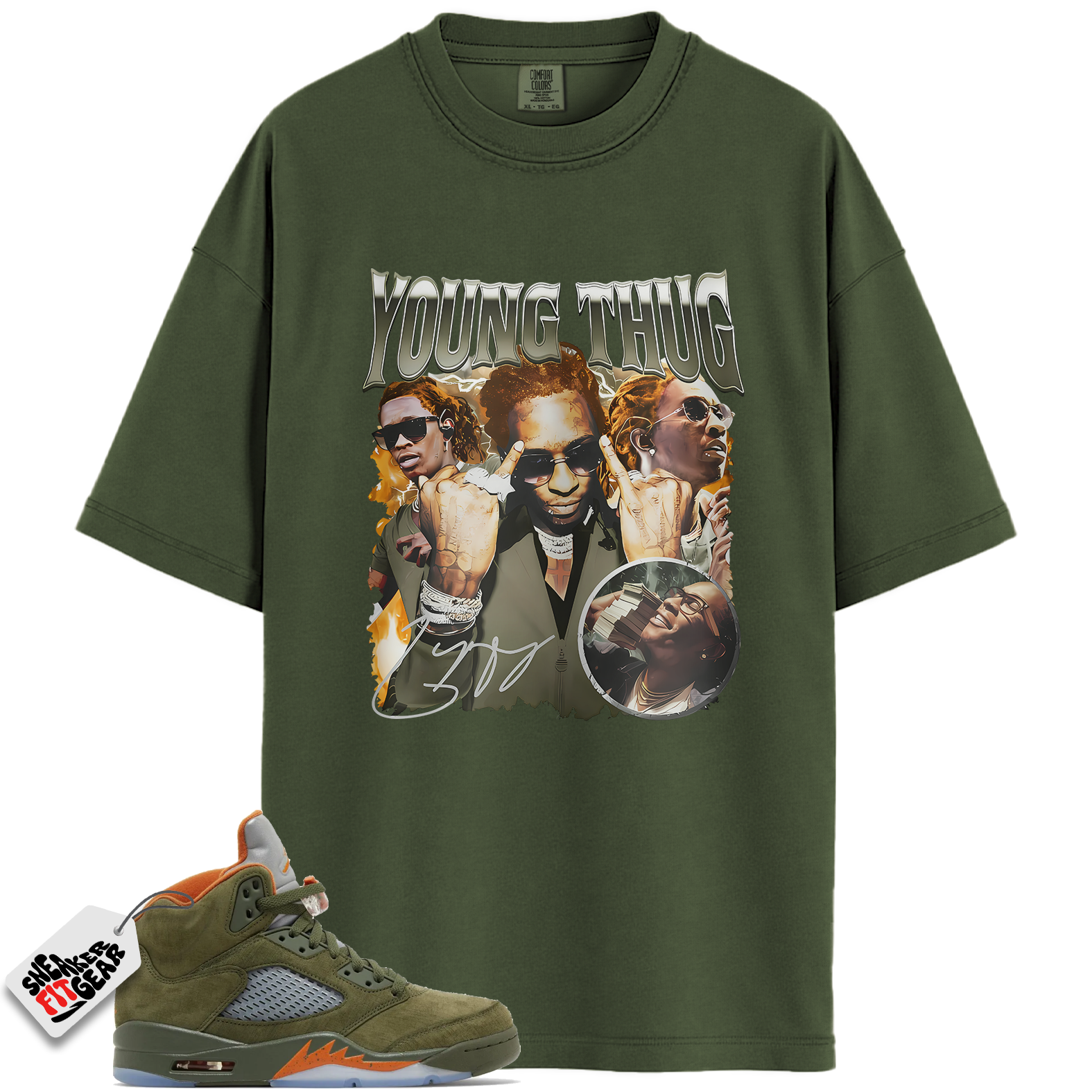 Jordan 5 Retro Olive Match Shirts, Young Thug Shirt Shirts To Match Jordan 5 Retro Olive