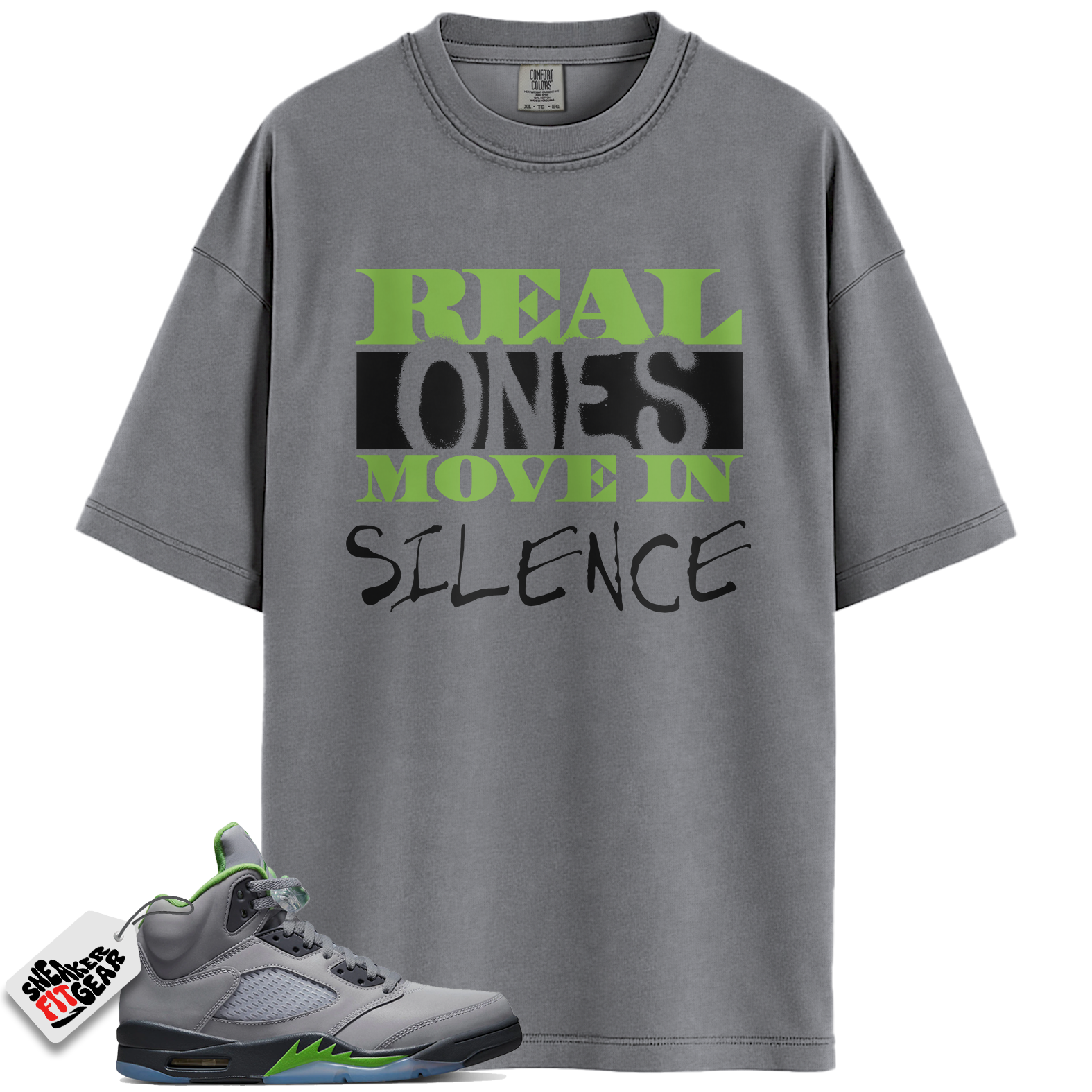 Jordan 5 Retro Green Bean Match Shirts, Real Ones Move in Silence Shirts To Match Jordan 5 Retro Green Bean