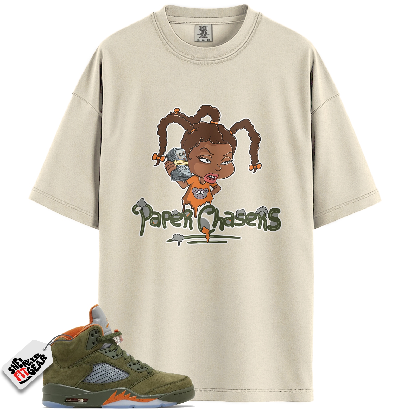 Jordan 5 Retro Olive Match Shirts, Paper Chasers Shirts To Match Jordan 5 Retro Olive Main image