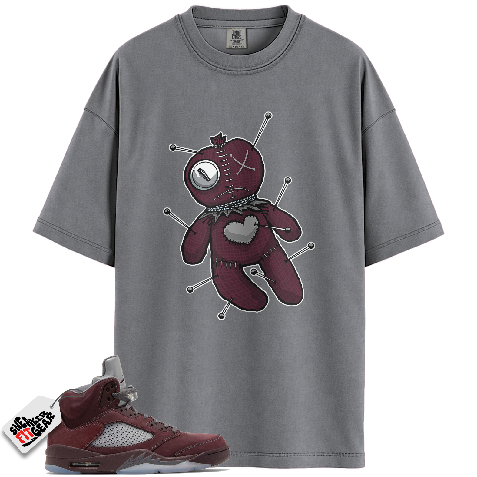 Jordan 5 Retro SE Burgundy Match Shirts, Linen Voodoo Doll Unisex Tees Shirts To Match Jordan 5 Retro SE Burgundy