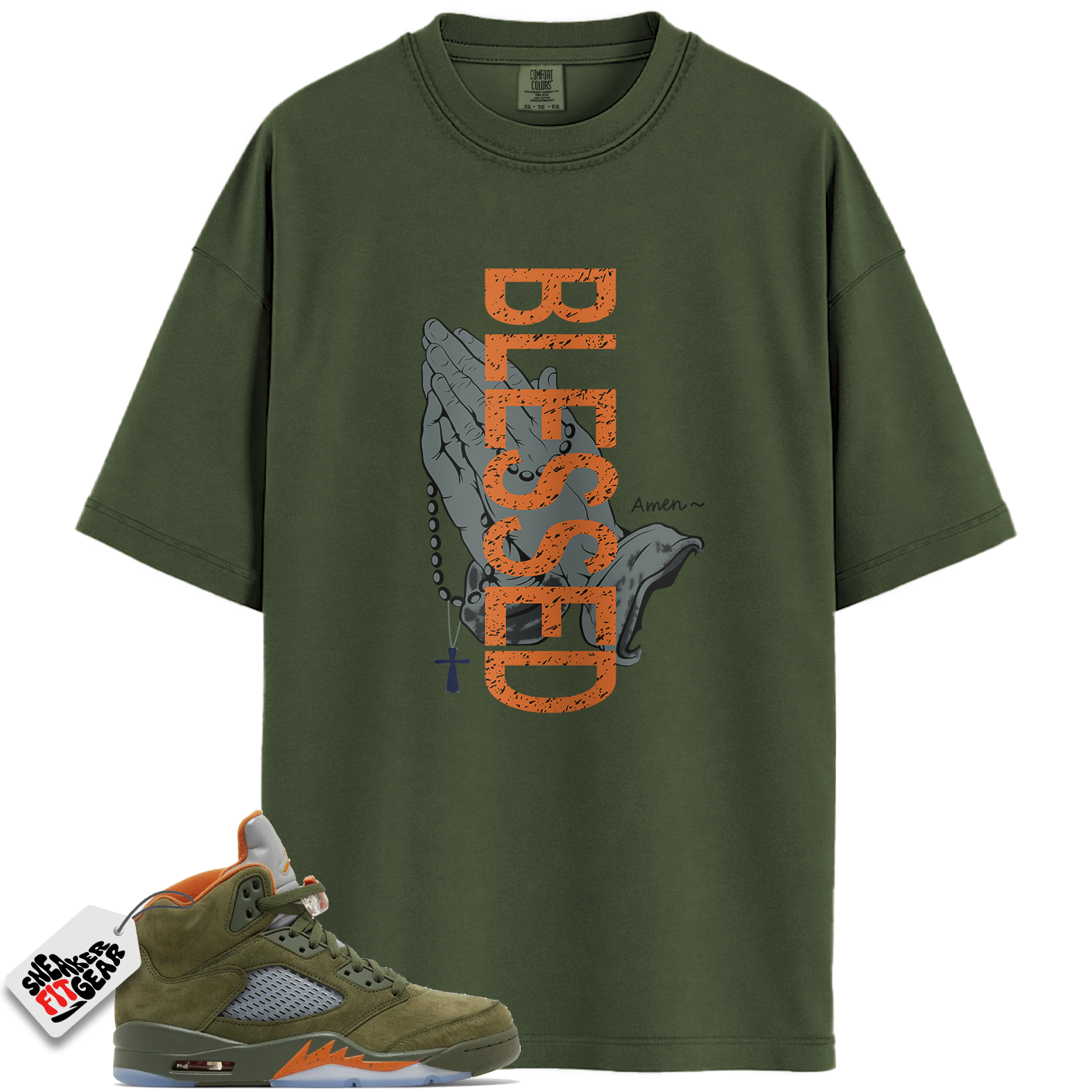 Jordan 5 Retro Olive Match Shirts, BLSSDHNDS Shirts To Match Jordan 5 Retro Olive