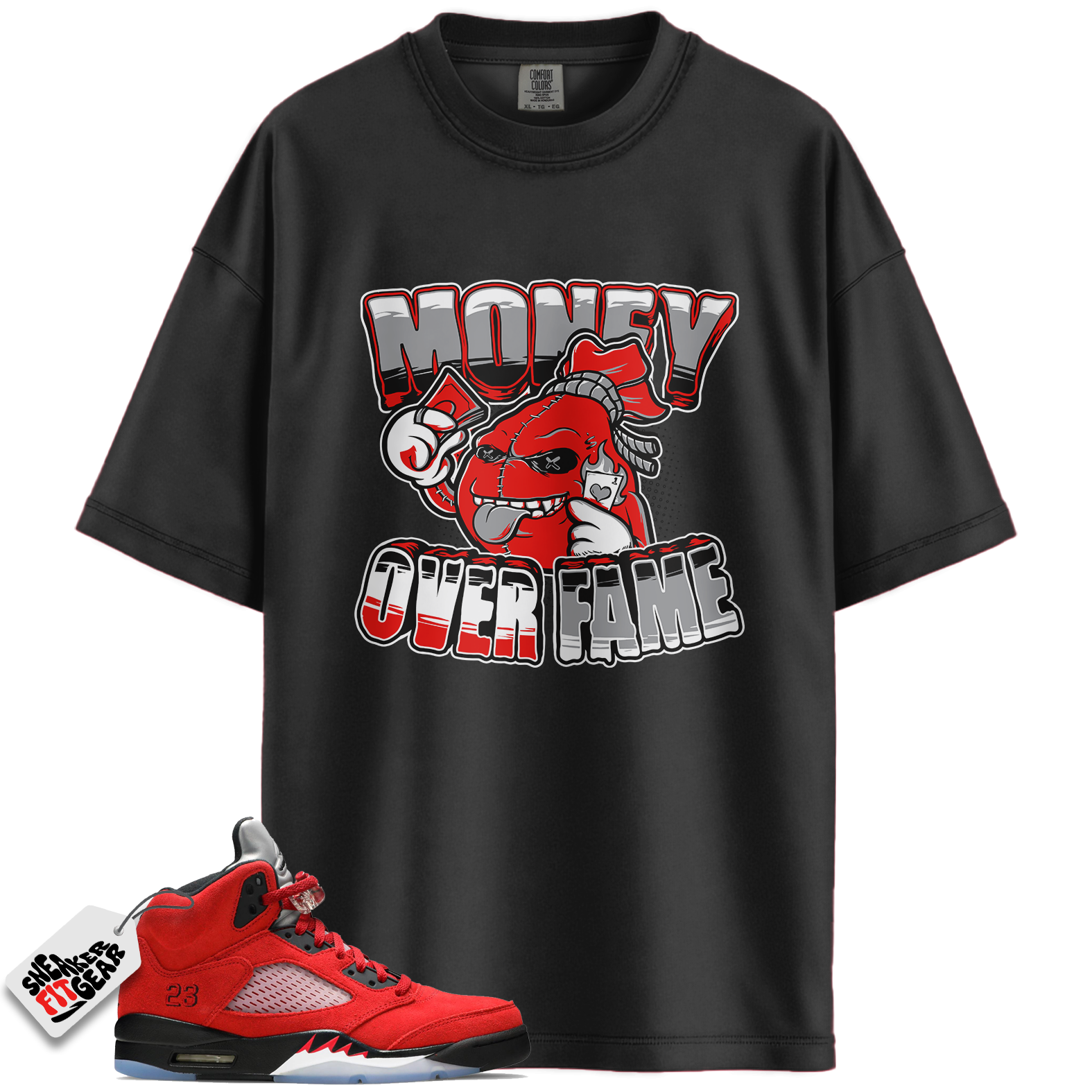 Jordan 5 Retro Toro Bravo Raging Bull Match Shirts, Money Over Fame Shirts To Match Jordan 5 Retro Toro Bravo Raging Bull