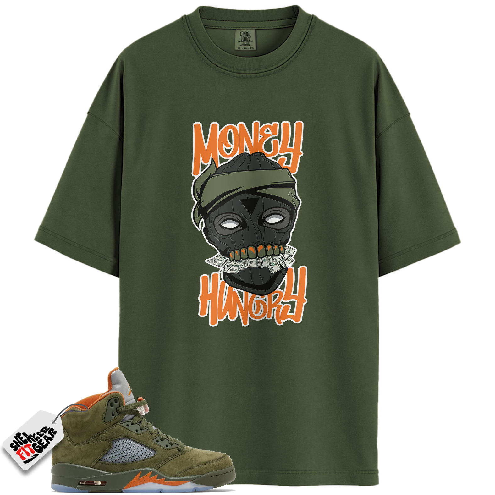 Jordan 5 Retro Olive Match Shirts, Money Hungry Tee Shirts To Match Jordan 5 Retro Olive