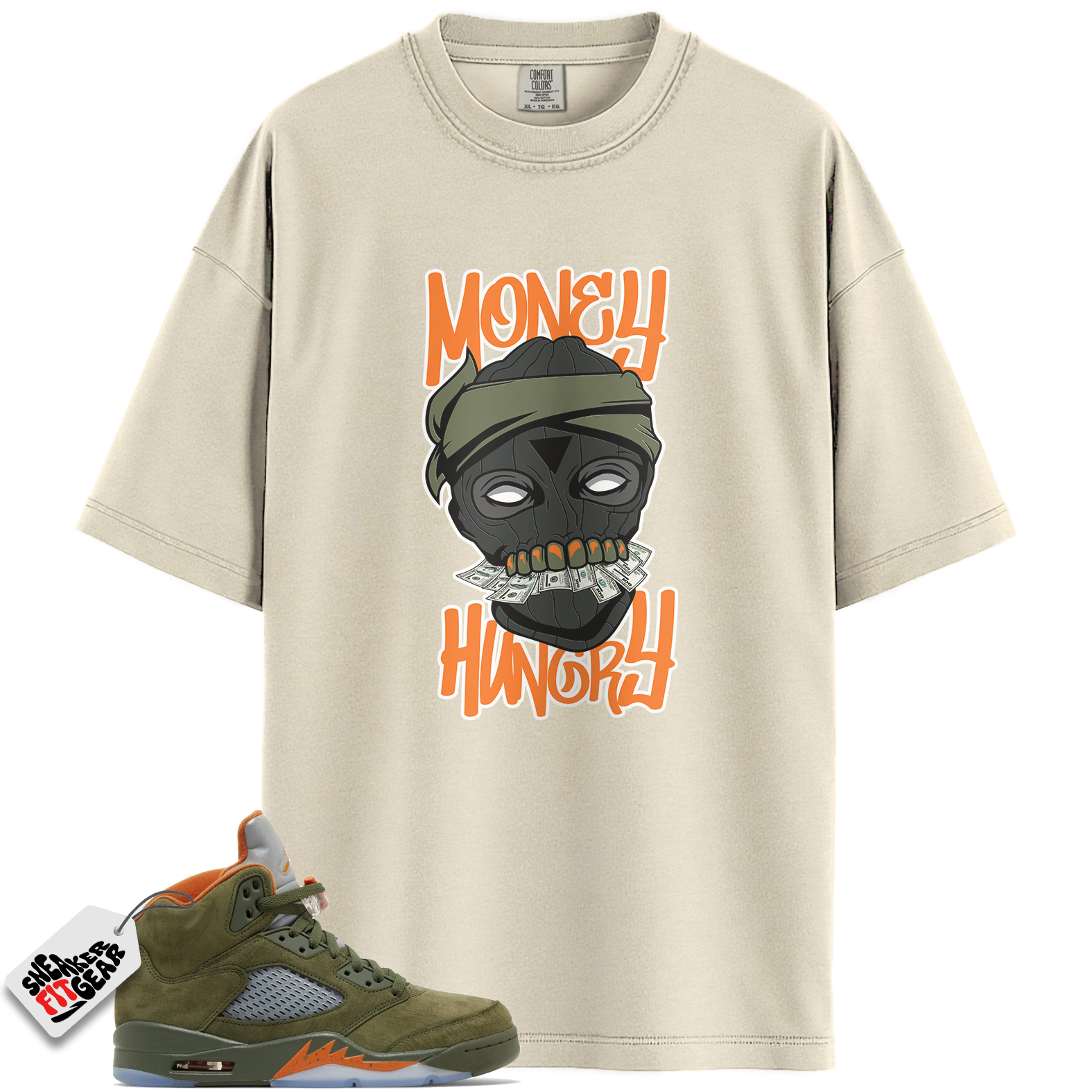Jordan 5 Retro Olive Match Shirts, Money Hungry Tee Shirts To Match Jordan 5 Retro Olive Main image