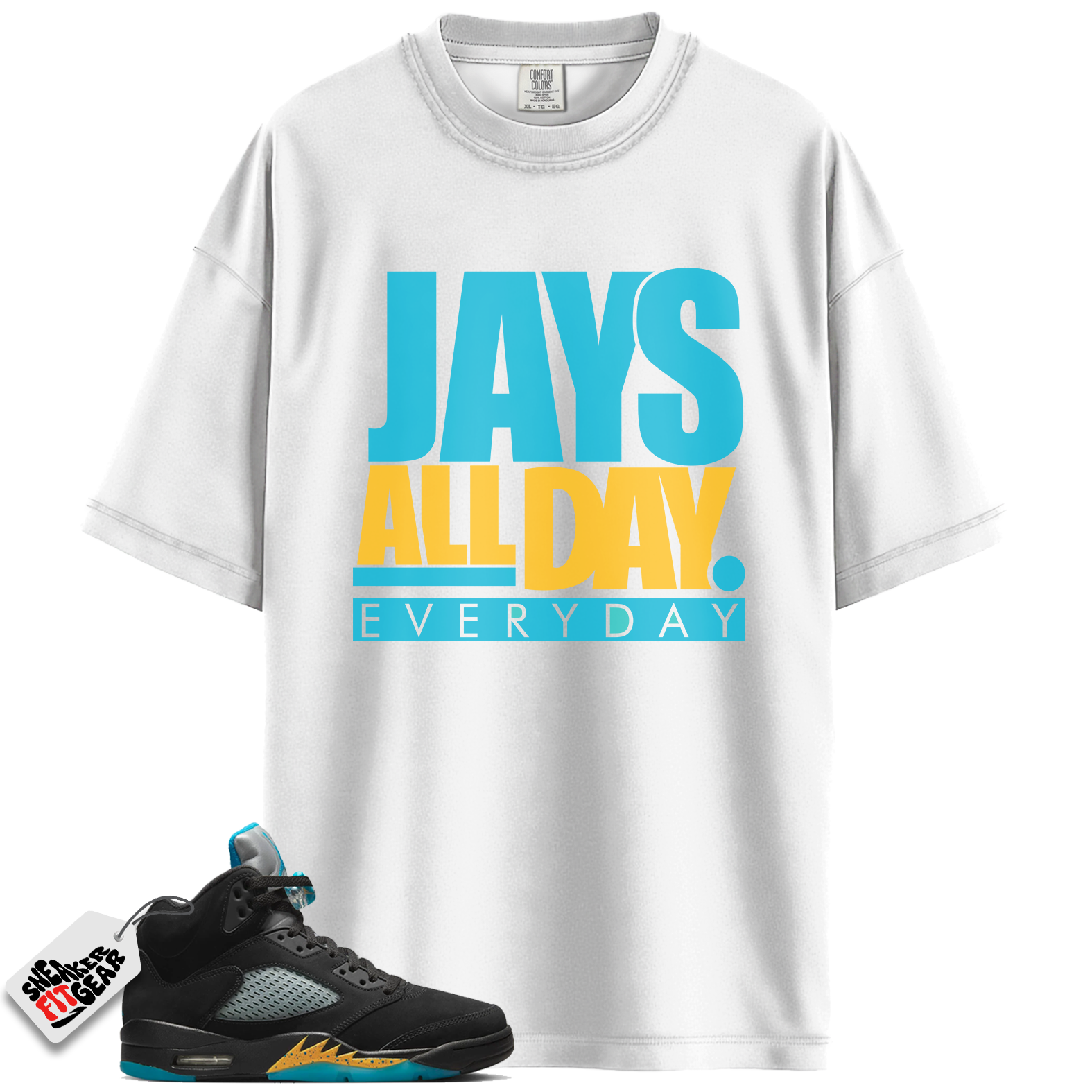 Jordan 5 Retro Aqua Match Shirts, Jays all day Shirt Shirts To Match Jordan 5 Retro Aqua Main image
