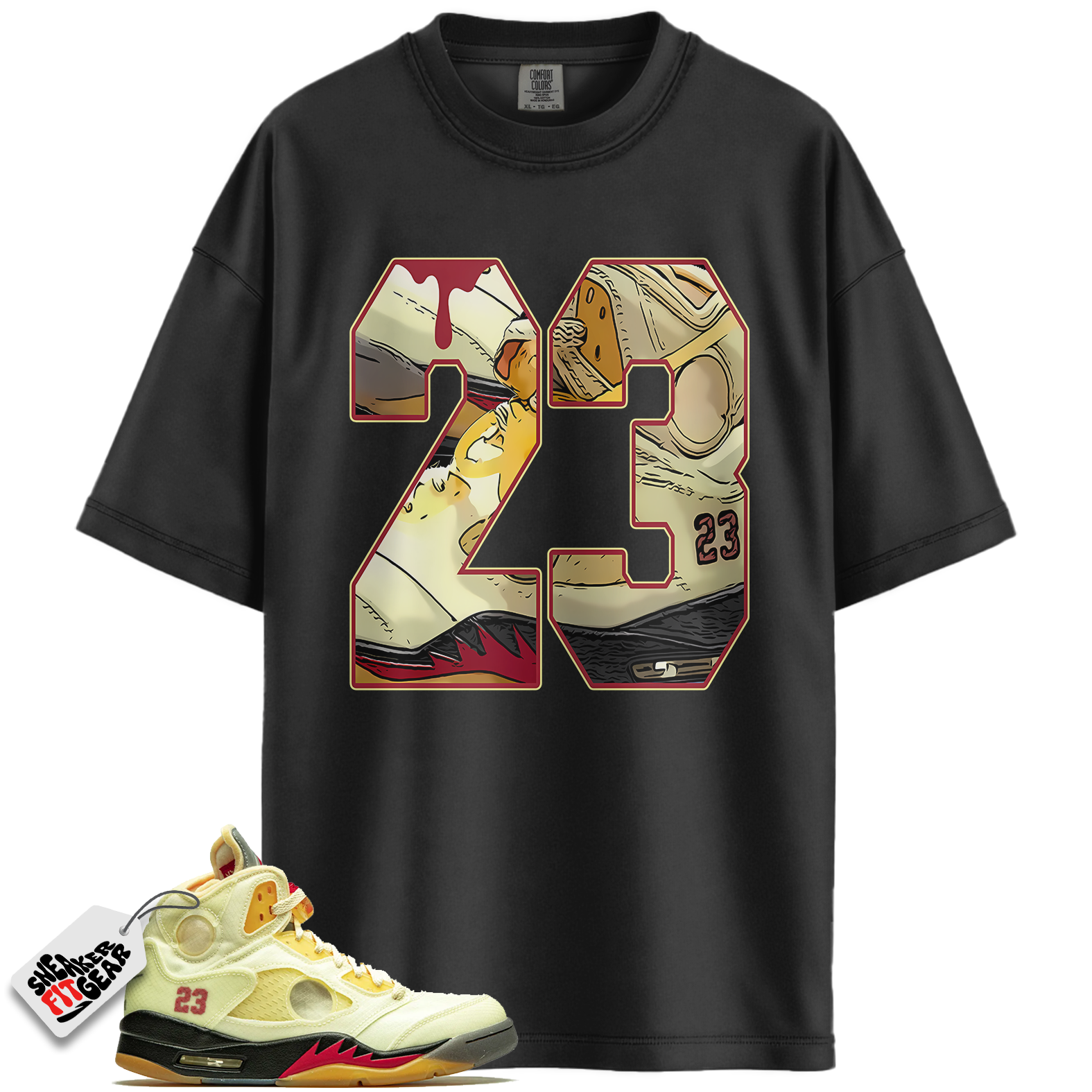 Jordan 5 Retro Off White Sail 2020 Match Shirts, Number 23 Sneaker Shirts To Match Jordan 5 Retro Off White Sail 2020