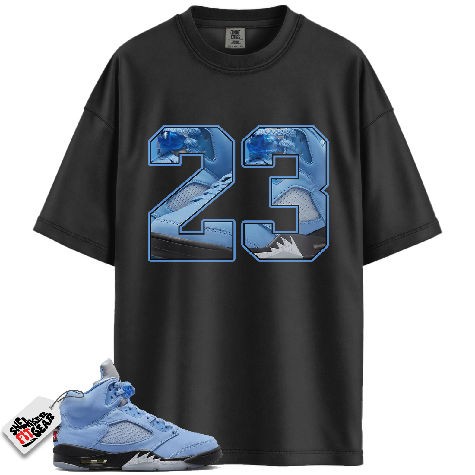 Jordan 5 Retro UNC University Blue Match Shirts, Number 23 CM5 Unisex Shirt Shirts To Match Jordan 5 Retro UNC University Blue