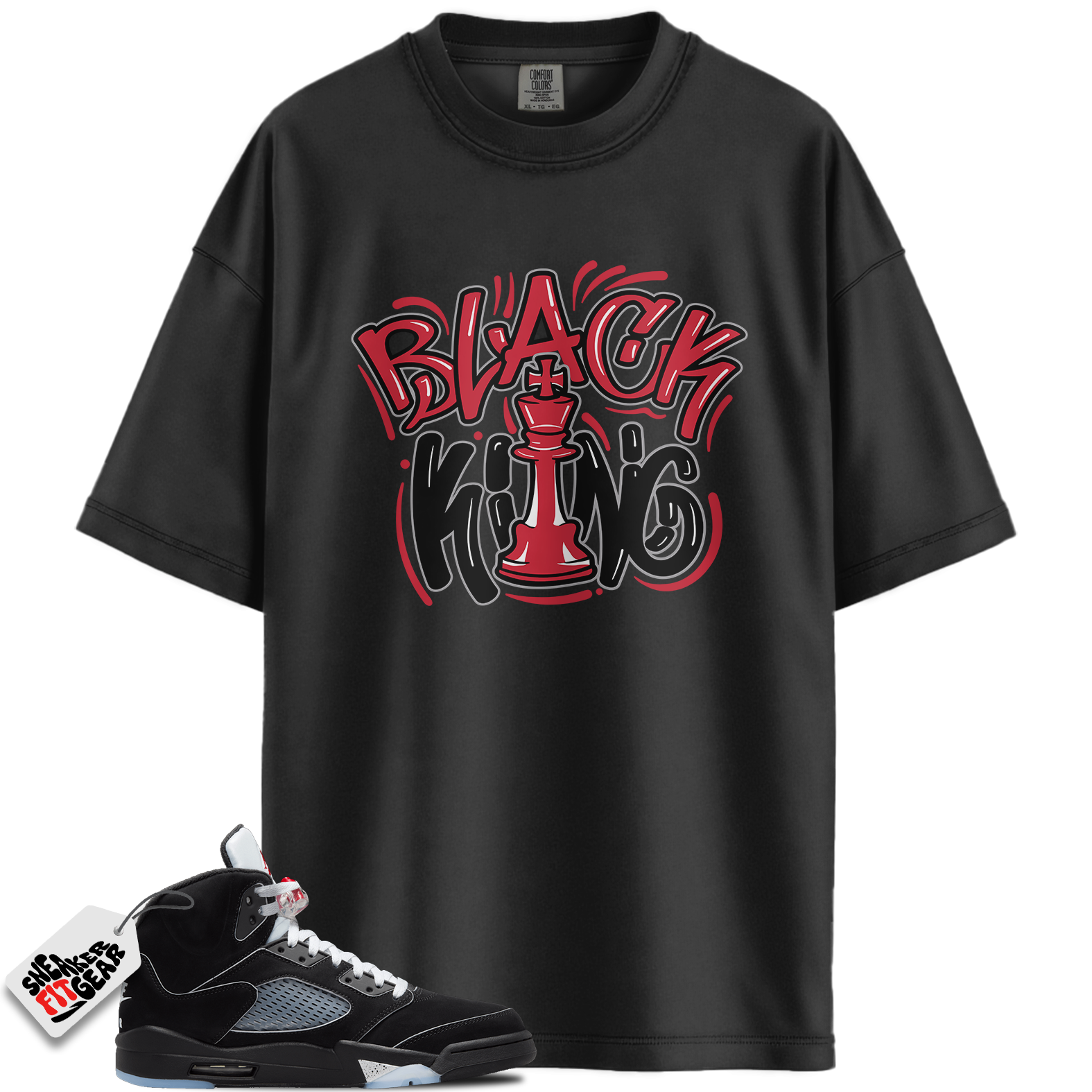 Jordan 5 Retro OG Black Metallic Reimagined Match Shirts, Black King Unisex Shirt Shirts To Match Jordan 5 Retro OG Black Metallic Reimagined