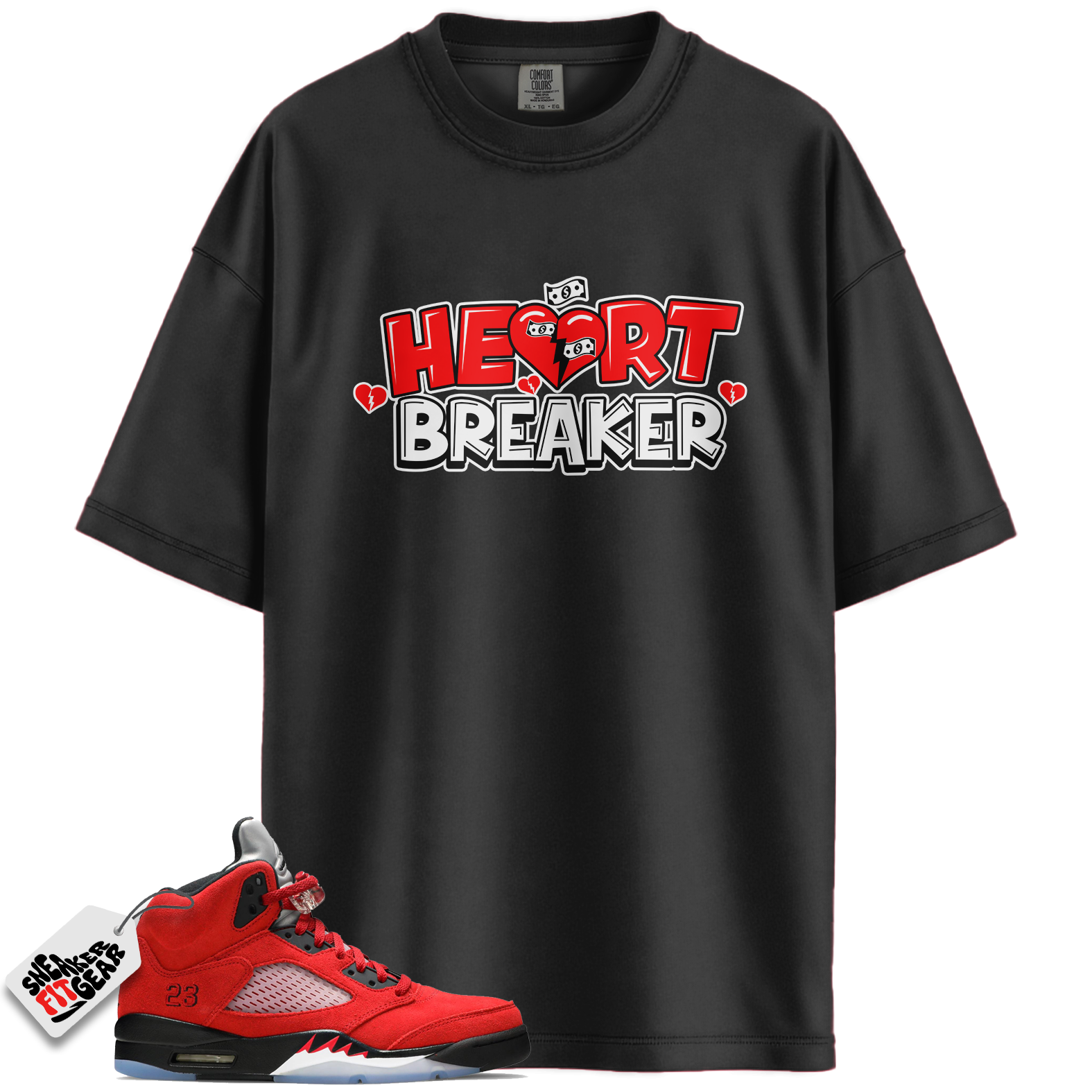Jordan 5 Retro Toro Bravo Raging Bull Match Shirts, Heart Breaker Red Shirts To Match Jordan 5 Retro Toro Bravo Raging Bull