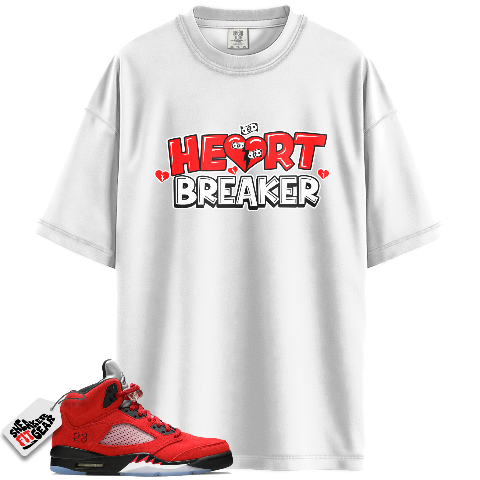 Jordan 5 Retro Toro Bravo Raging Bull Match Shirts, Heart Breaker Red Shirts To Match Jordan 5 Retro Toro Bravo Raging Bull