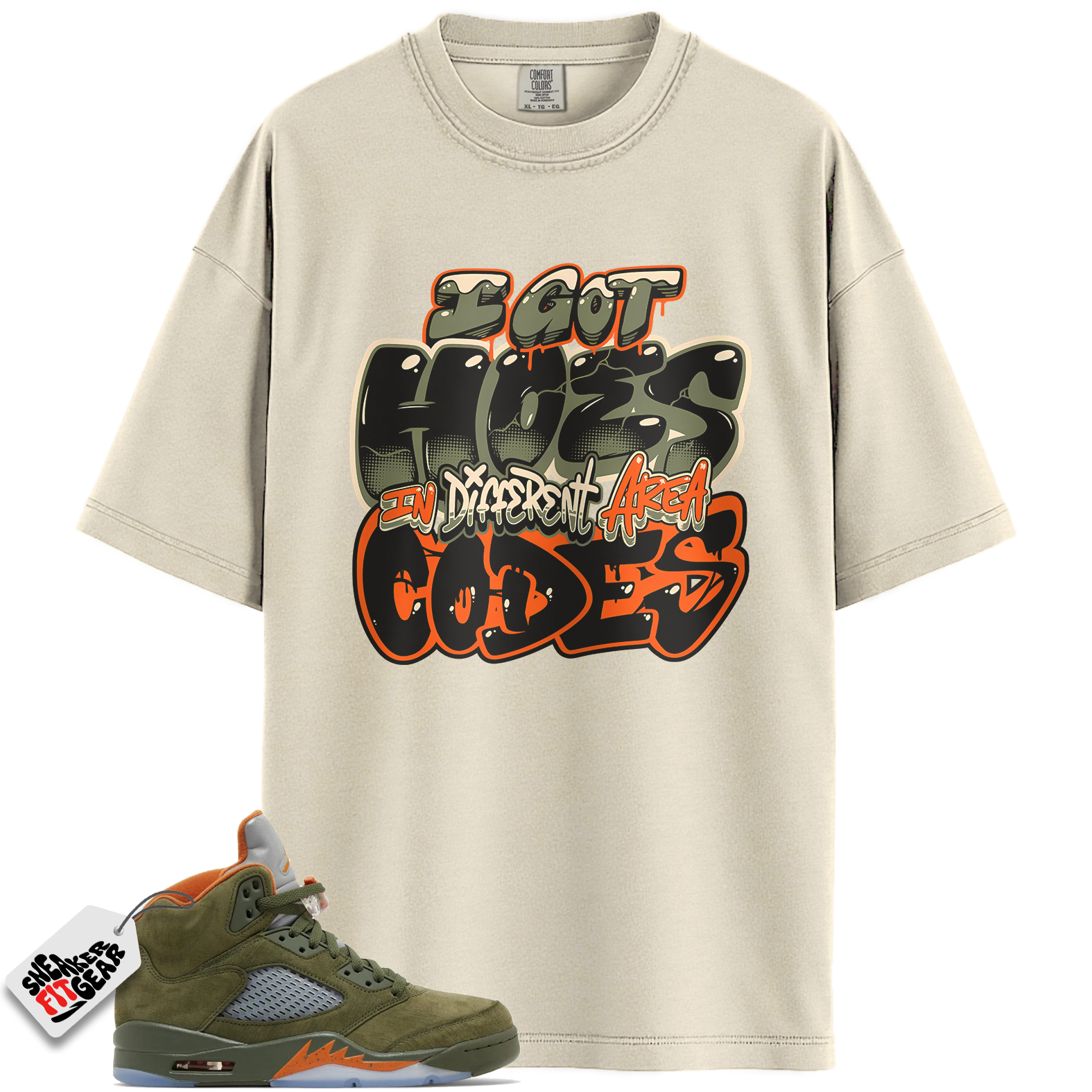 Jordan 5 Retro Olive Match Shirts, CELADON AREA CODES Shirts To Match Jordan 5 Retro Olive