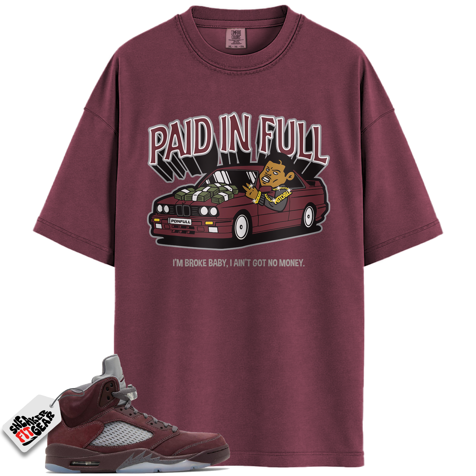 Jordan 5 Retro SE Burgundy Match Shirts, BURGUNDY PAID Shirts To Match Jordan 5 Retro SE Burgundy Main image