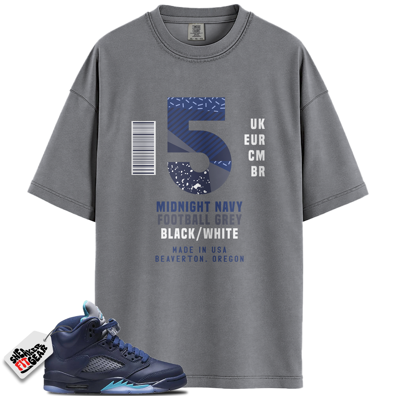 Jordan 5 Retro Midnight Navy Match Shirts, Box Label Shirts To Match Jordan 5 Retro Midnight Navy
