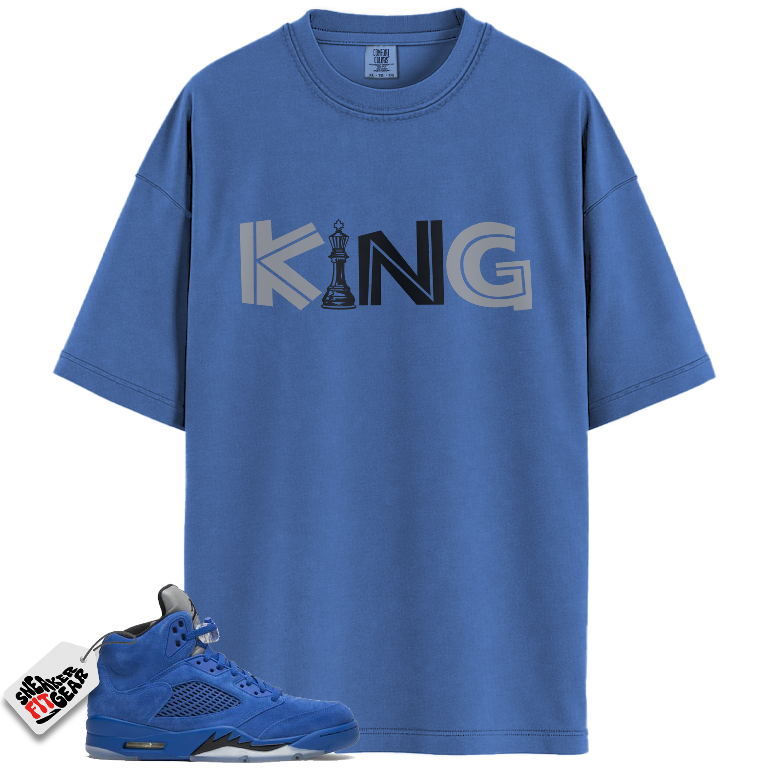 Jordan 5 Retro Blue Suede Match Shirts, KING Shirts To Match Jordan 5 Retro Blue Suede Main image