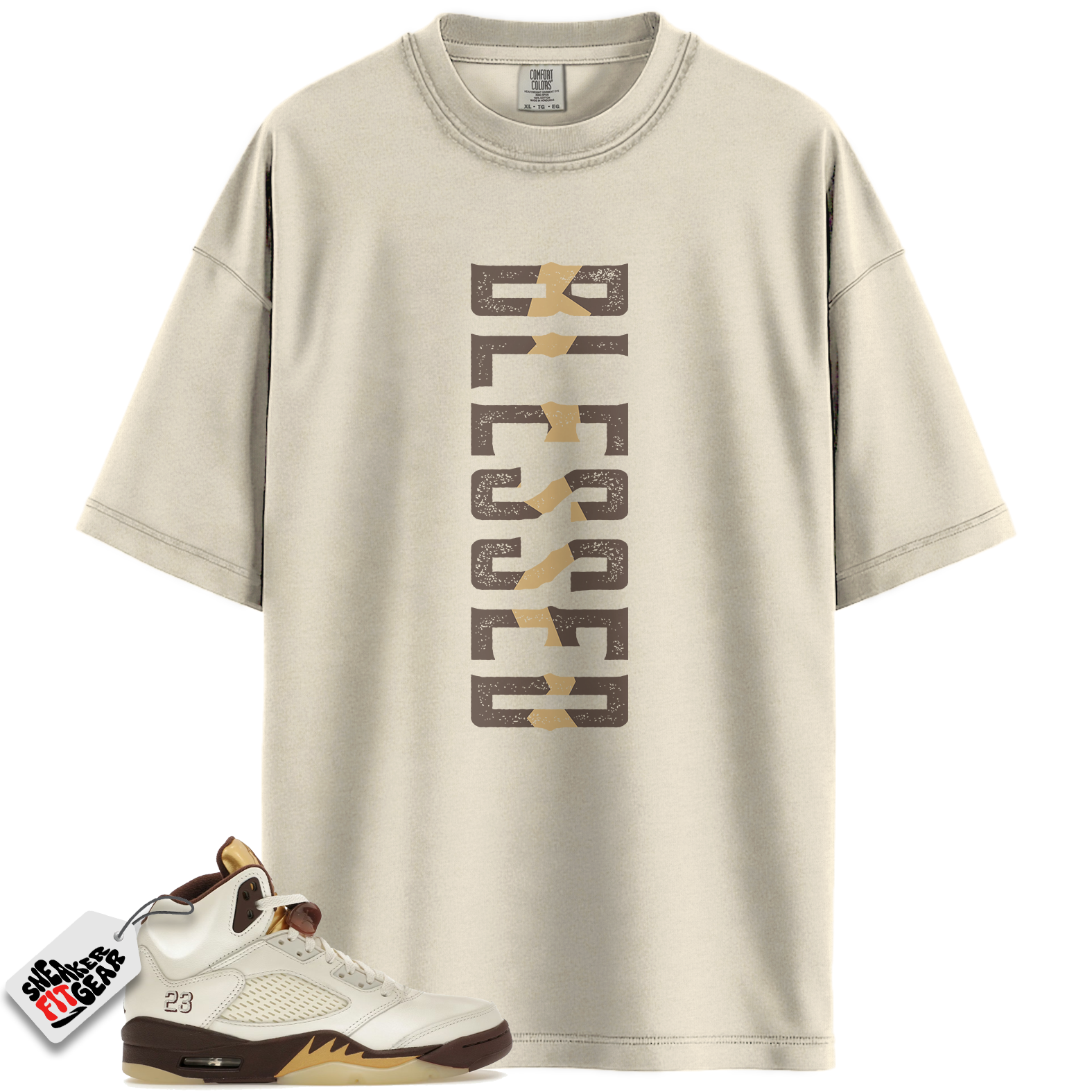 Women's Jordan 5 Retro Golden Ticket Match Shirts, BLESSED Shirts To Match Women's Jordan 5 Retro Golden Ticket