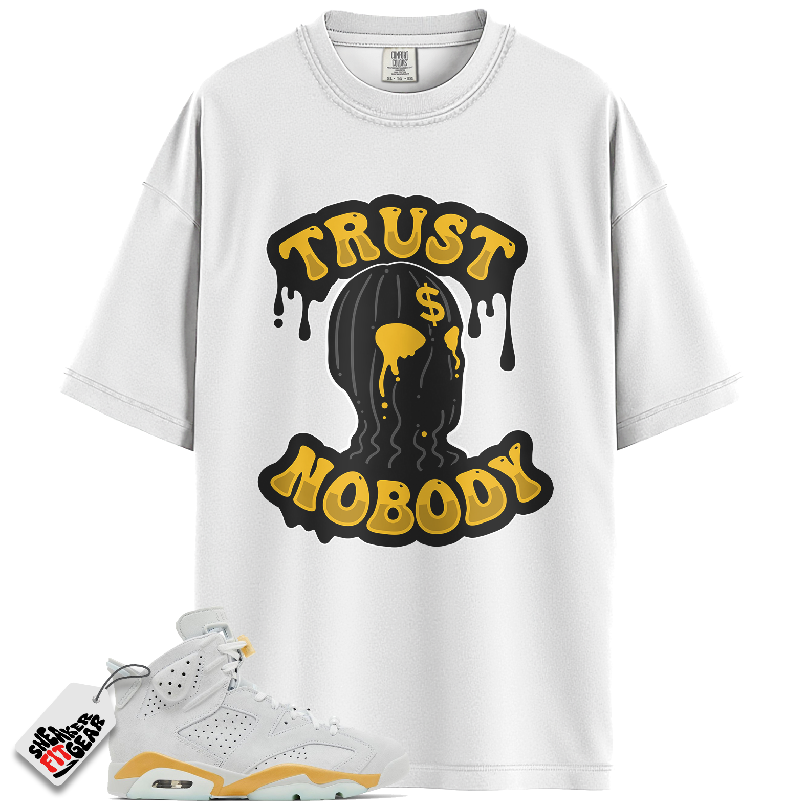 Women's Jordan 6 Retro Craft Pearl Match Shirts, Trust NoBody Tee Match Yellow Ochre 6s To Match Women's Jordan 6 Retro Craft Pearl Main image