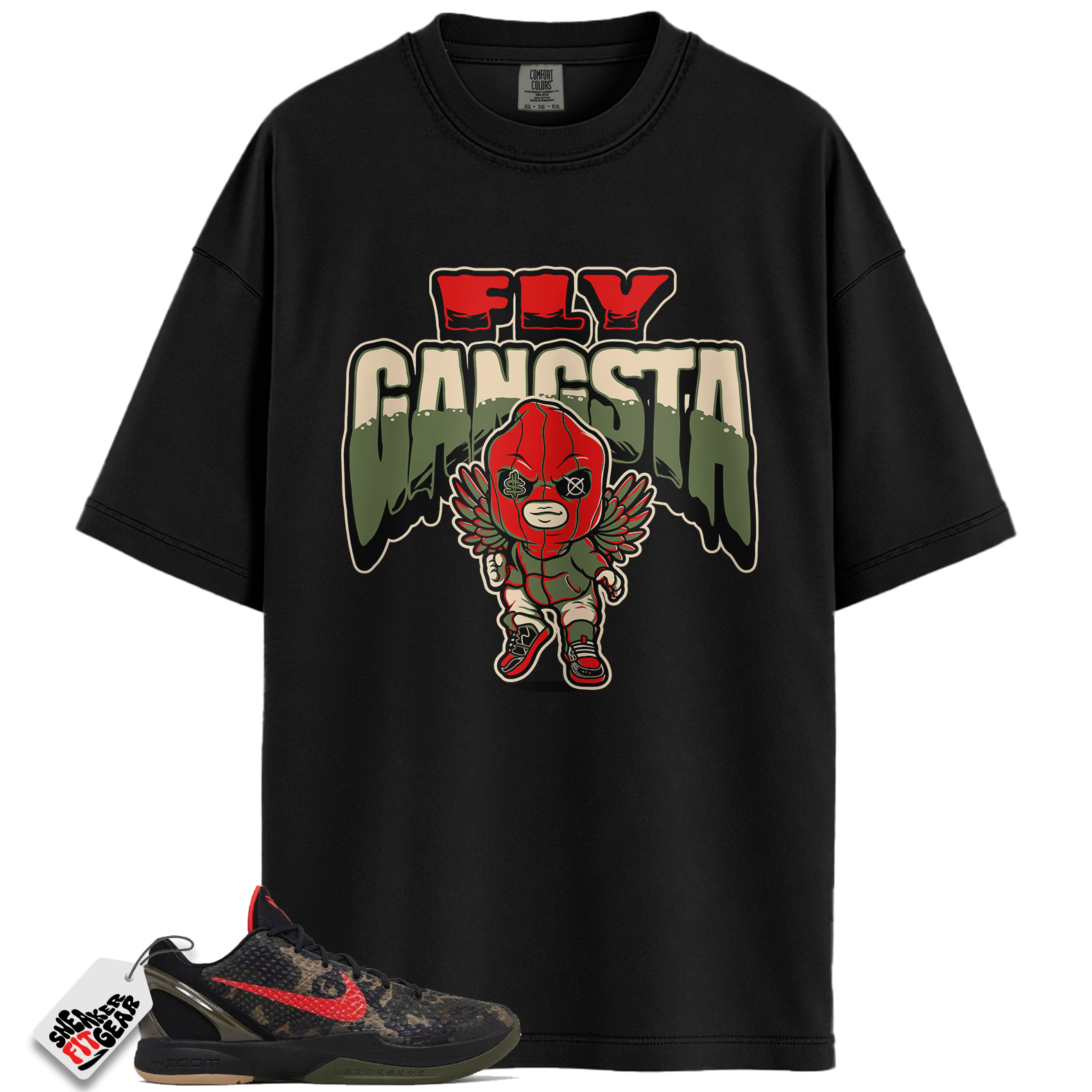 Nike Kobe 6 Protro Italian Camo Match Shirts, OLIVE FLY GANGSTA Shirt To Match Nike Kobe 6 Protro Italian Camo Main image