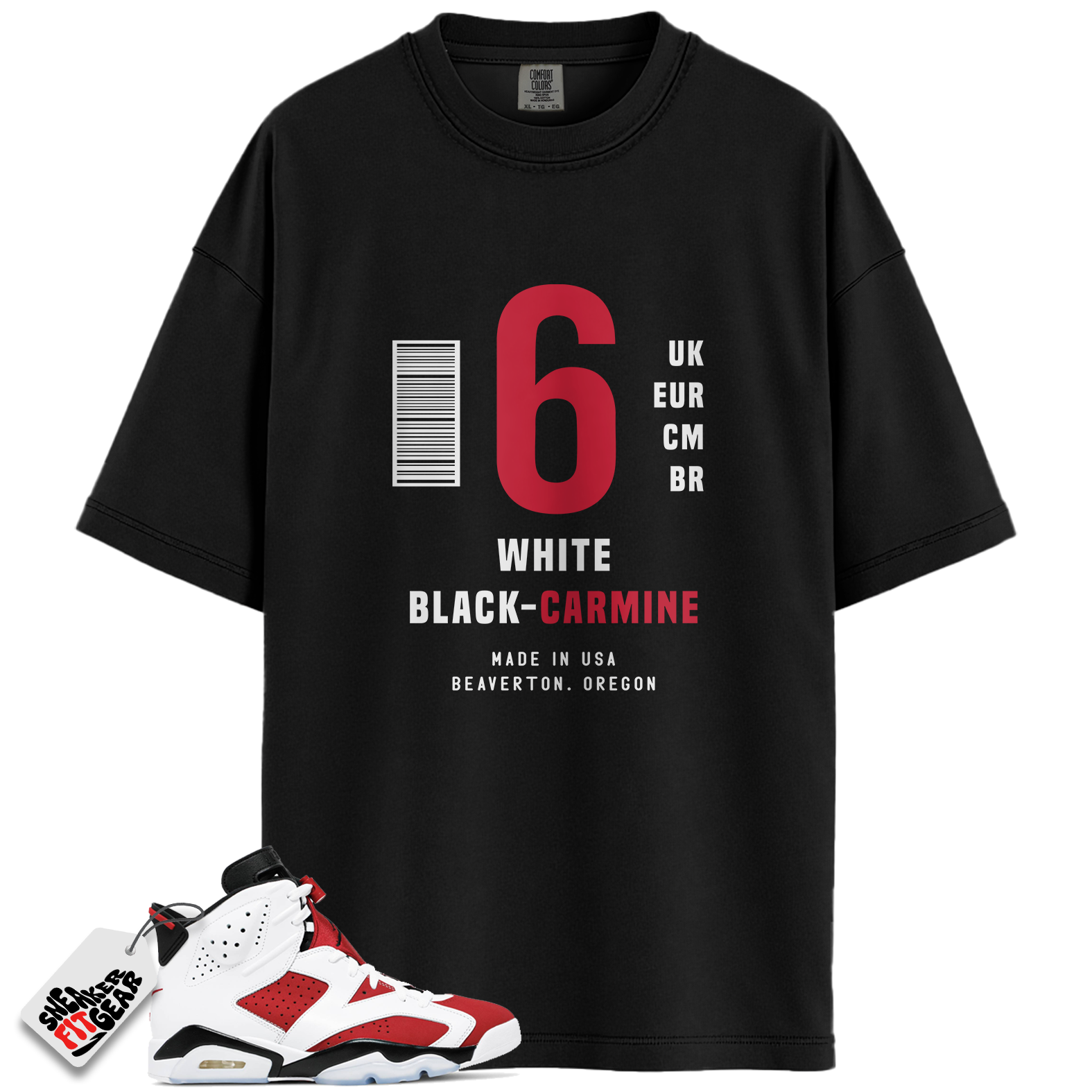 Jordan 6 Retro Carmine Match Shirts, Box Label Shirt To Match Jordan 6 Retro Carmine