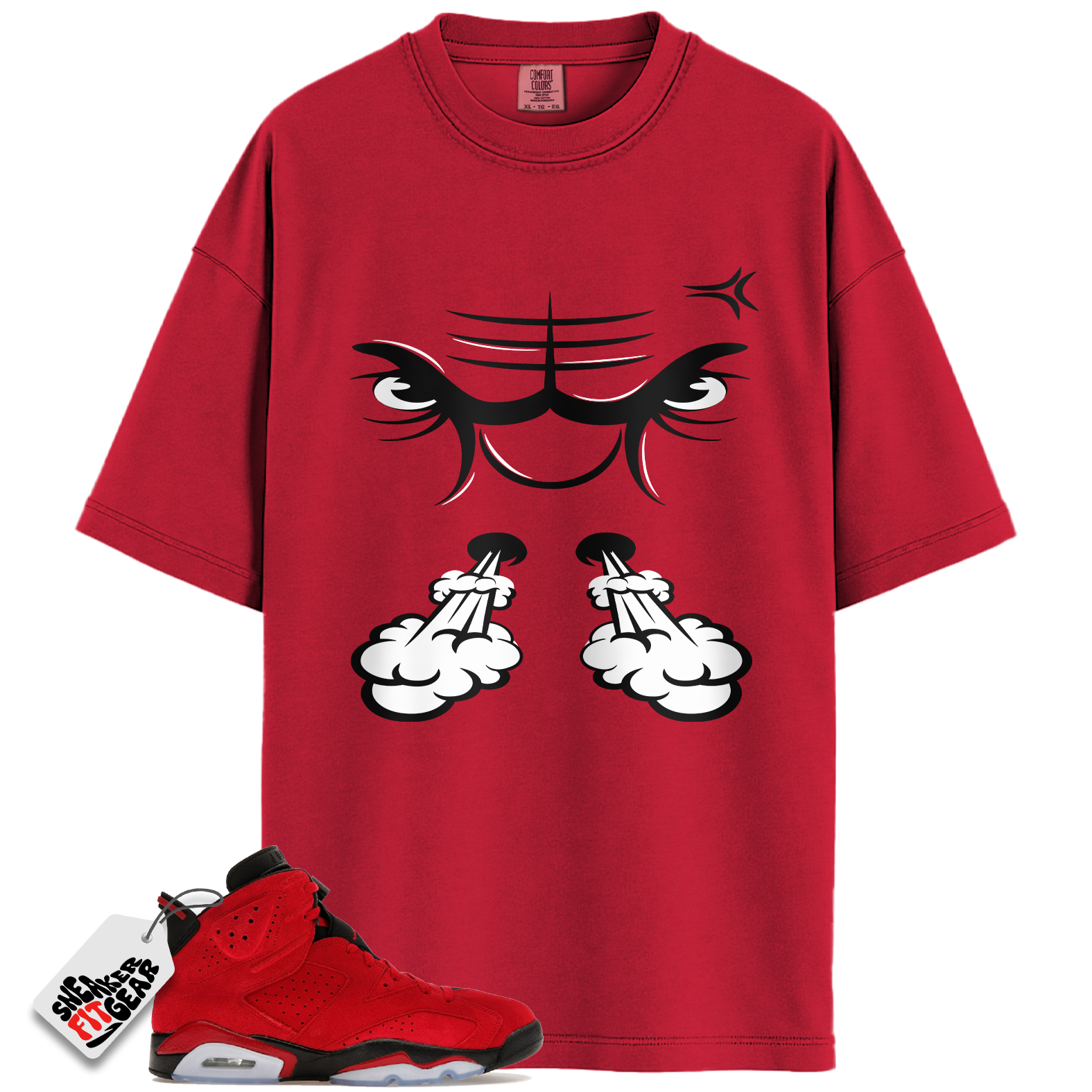 Jordan 6 Retro Toro Bravo Match Shirts, Raging Face Tees To Match Jordan 6 Retro Toro Bravo