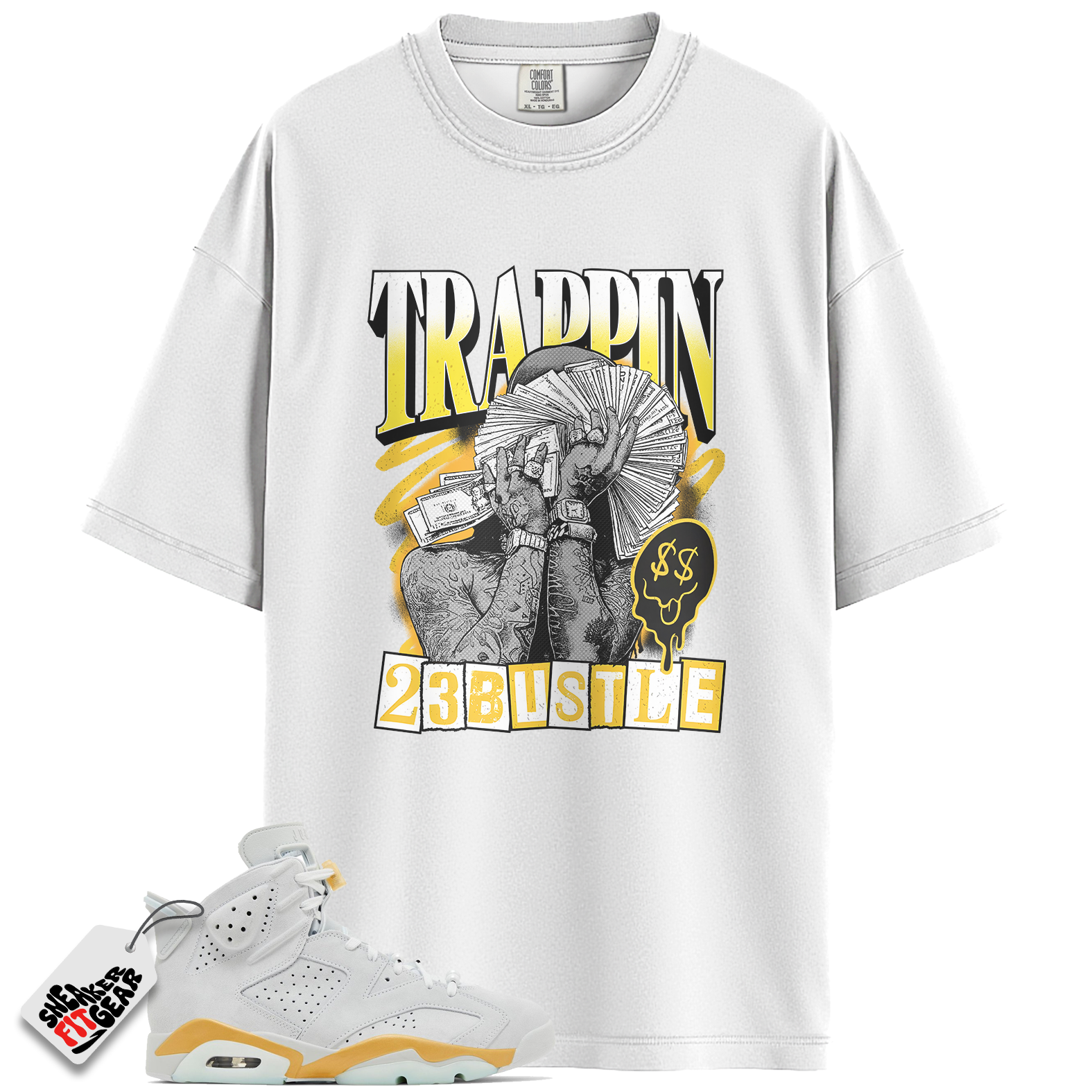 Women's Jordan 6 Retro Craft Pearl Match Shirts, 23Bustle – TRAPPIN Sneaker Tee To Match Women's Jordan 6 Retro Craft Pearl Main image