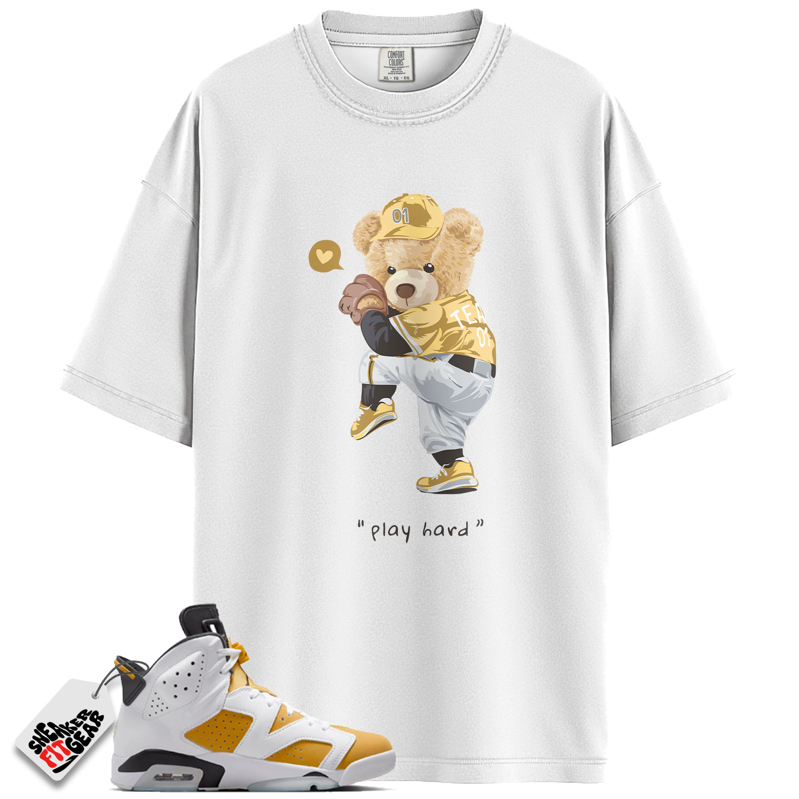 Jordan 6 Retro Yellow Ochre Match Shirts, Play Hard Tee To Match Jordan 6 Retro Yellow Ochre