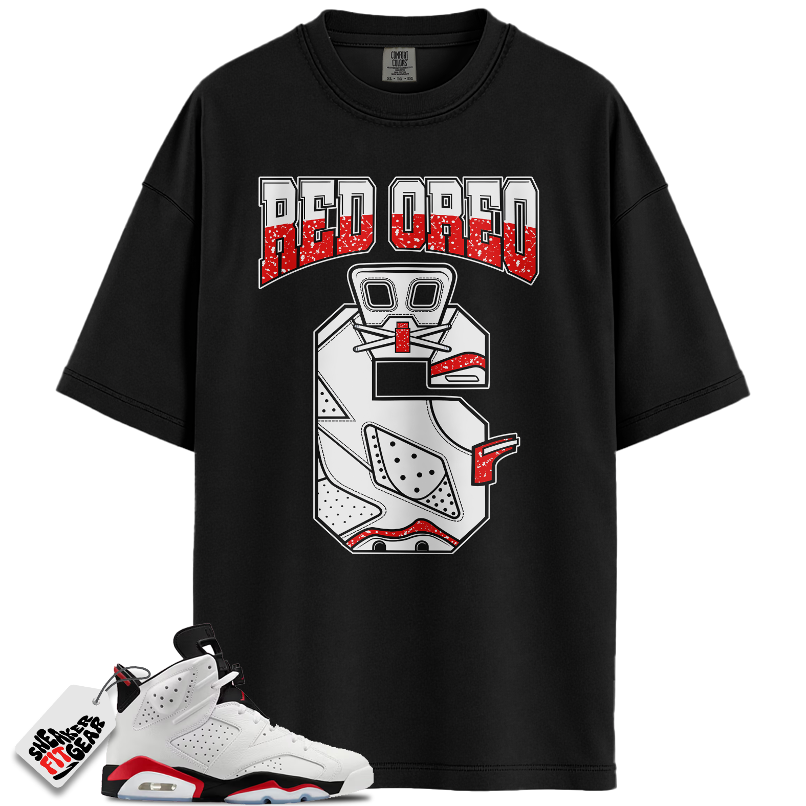 Jordan 6 Retro Fire Red Match Shirts, Red Oreo Shirt To Match Jordan 6 Retro Fire Red Main image