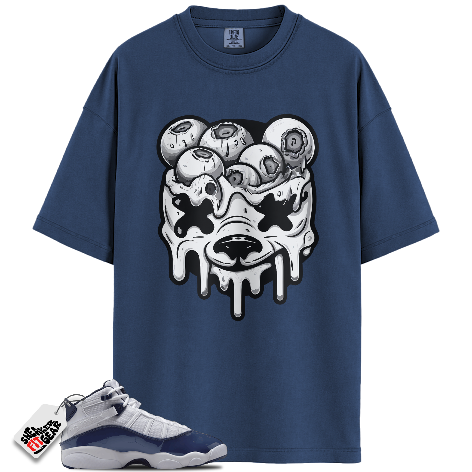 Jordan 6 Rings White Midnight Navy Match Shirts, DBEAR To Match Jordan 6 Rings White Midnight Navy